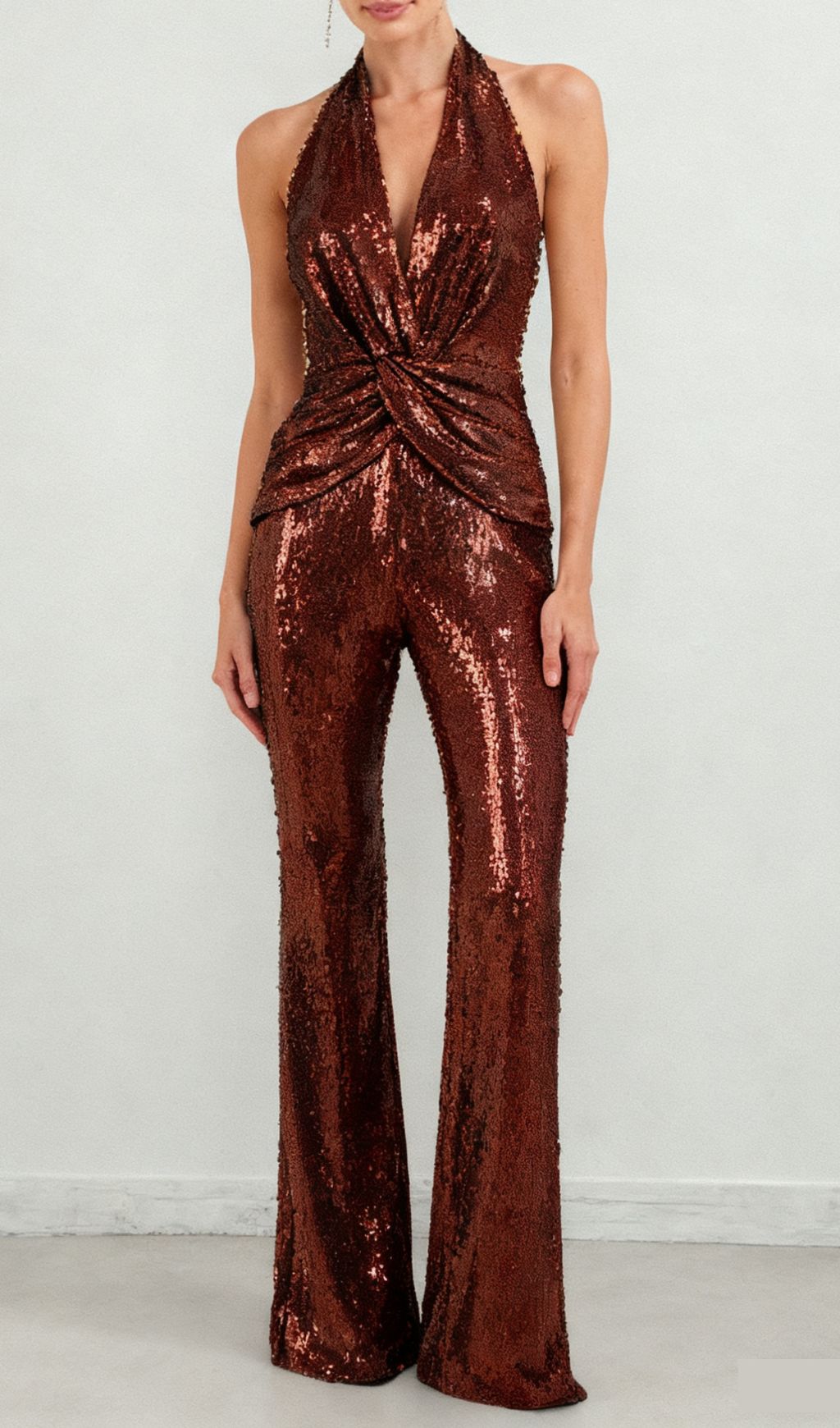 7c38c474eb2c6093de12d96a18e2da5f.jpg Fashionslee Women Ikram Halter Knot Sequin Jumpsuit