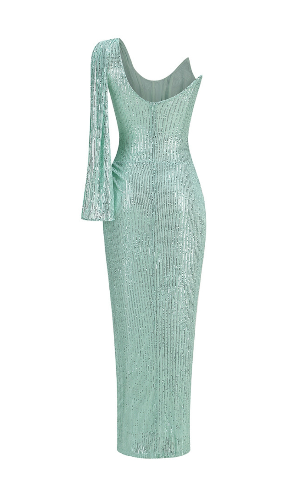 7c39b6be02622763f0ff6098dd74f965.jpg Fashionslee Women One Shoulder Sequin Maxi Dress Green