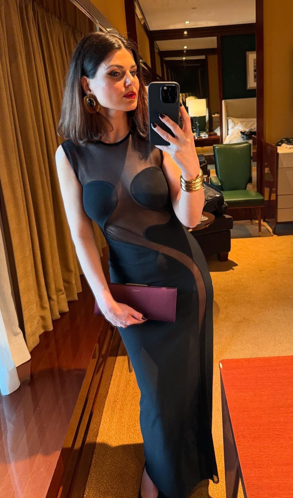 7c46cb78c1e18f14c5f987460513583c.jpg Fashionslee Women Fadia Black Mesh Bandage Maxi Dress