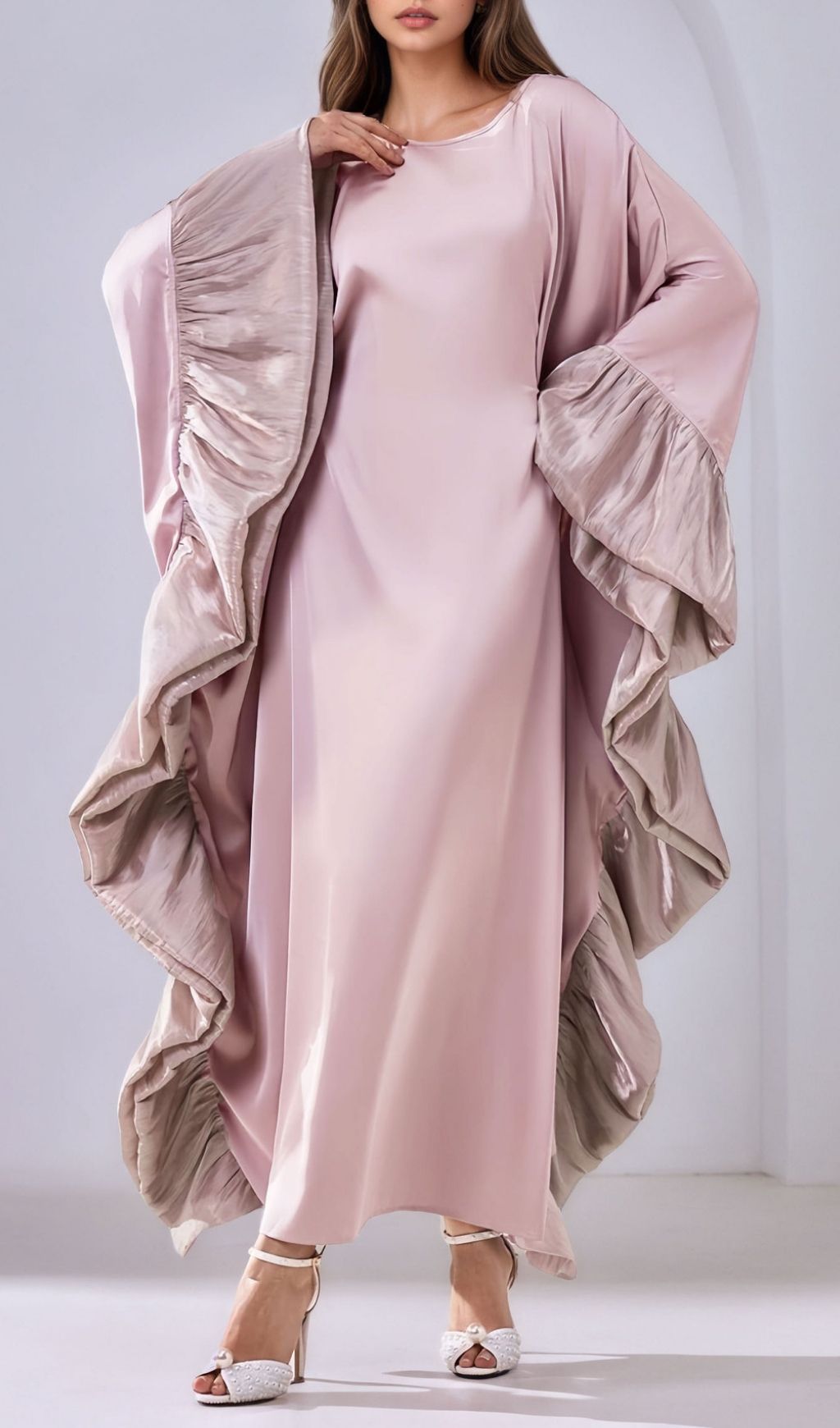 Fashionslee Women Kirklynn Pink Batwing Sleeve Maxi Dress