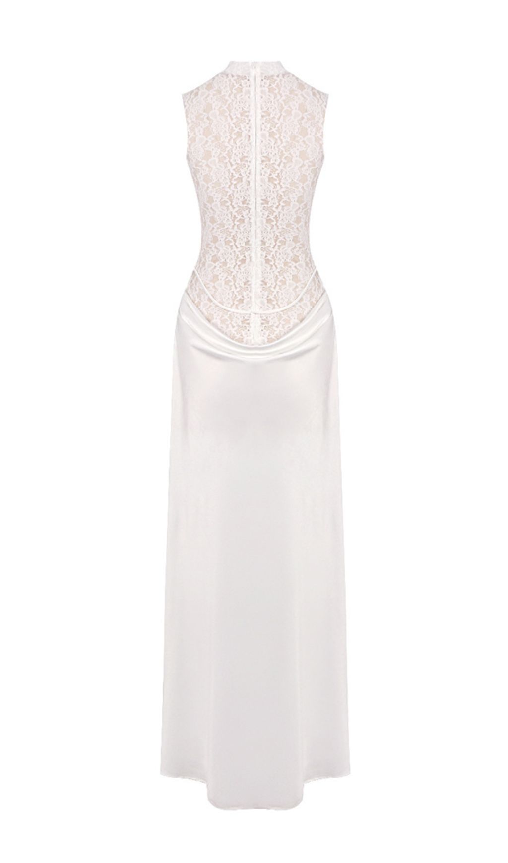 Fashionslee Women Jazmín White Lace Flower Maxi Dress