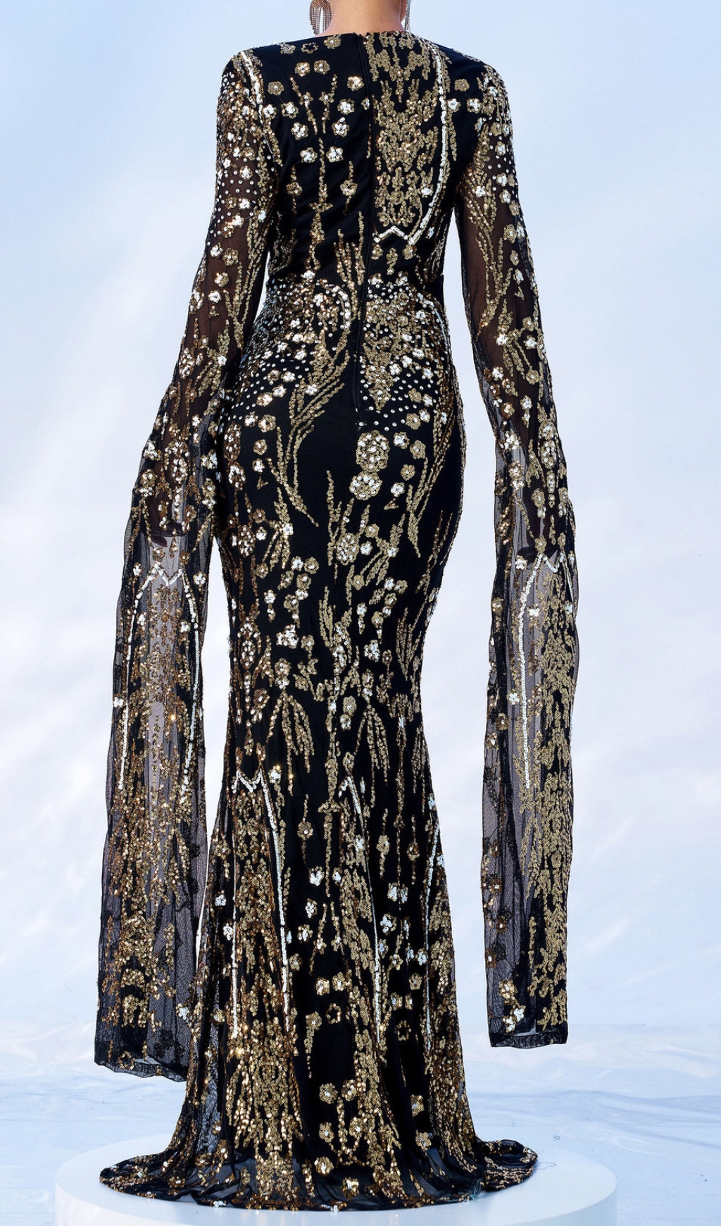 Fashionslee Women Cicely Gold Sequin Maxi Dress