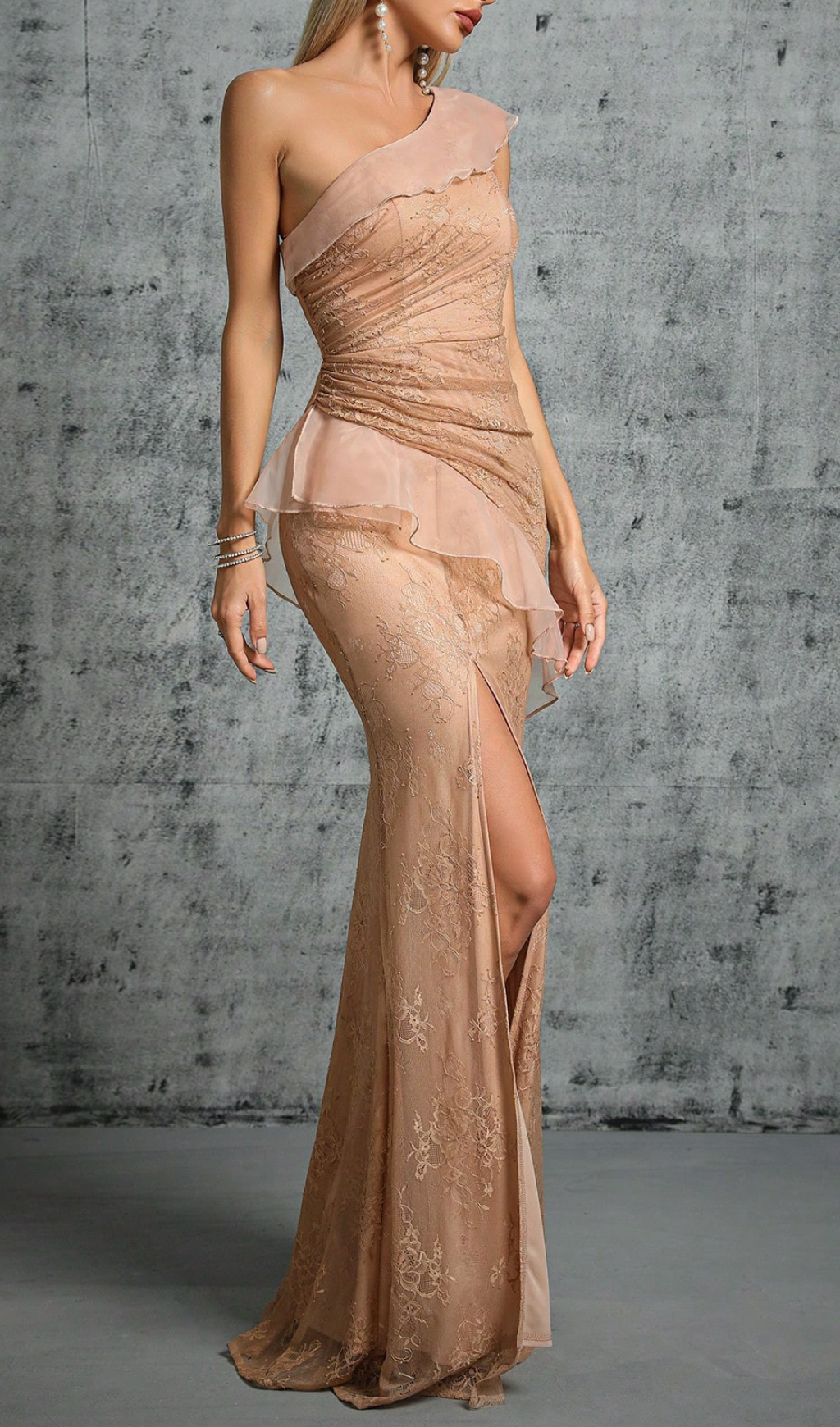 7cd815acd4a80173ca1ea5747296e938.png Fashionslee Women Genevra One-Shoulder Mesh Maxi Dress