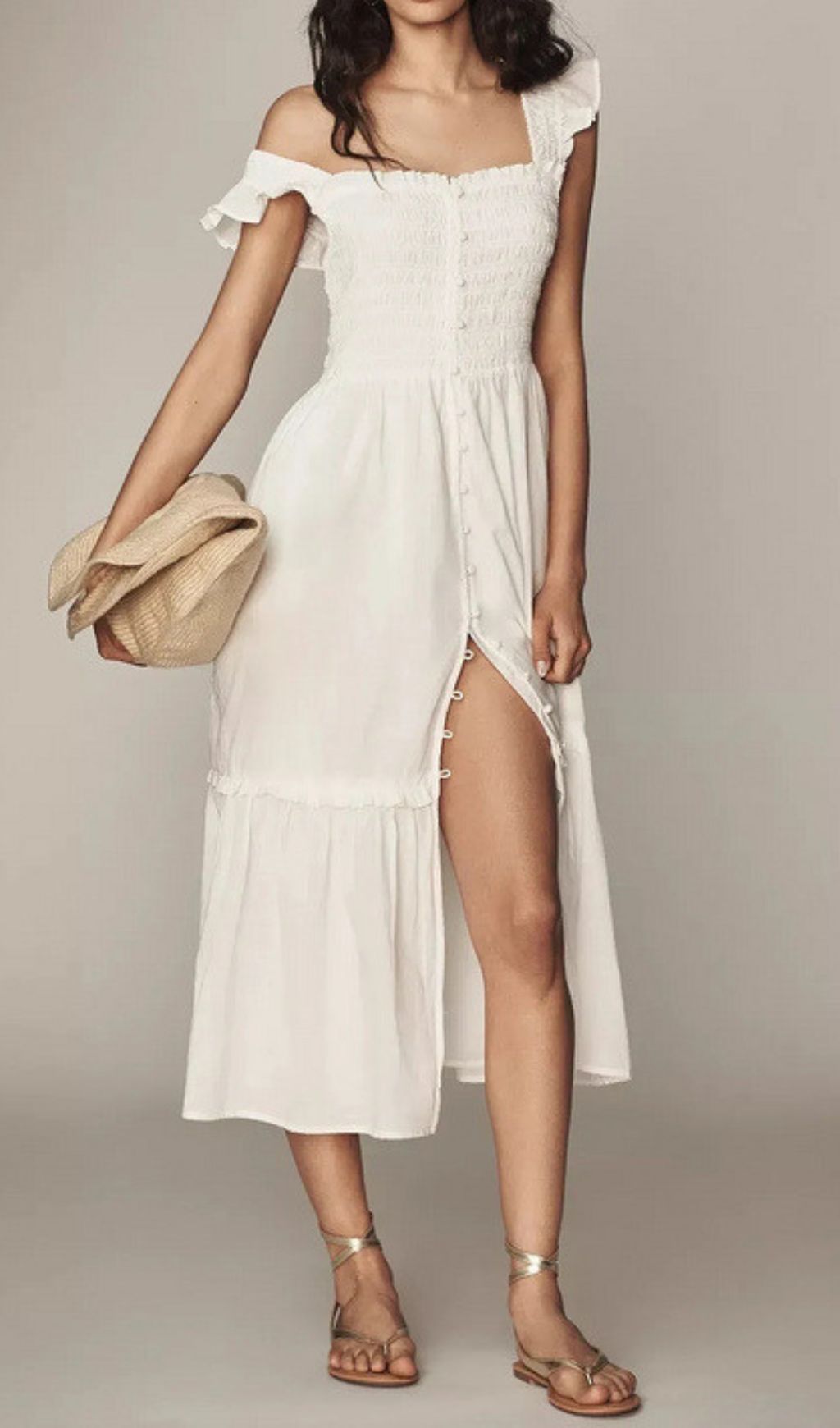 Fashionslee Women Fahari White Midi Dress