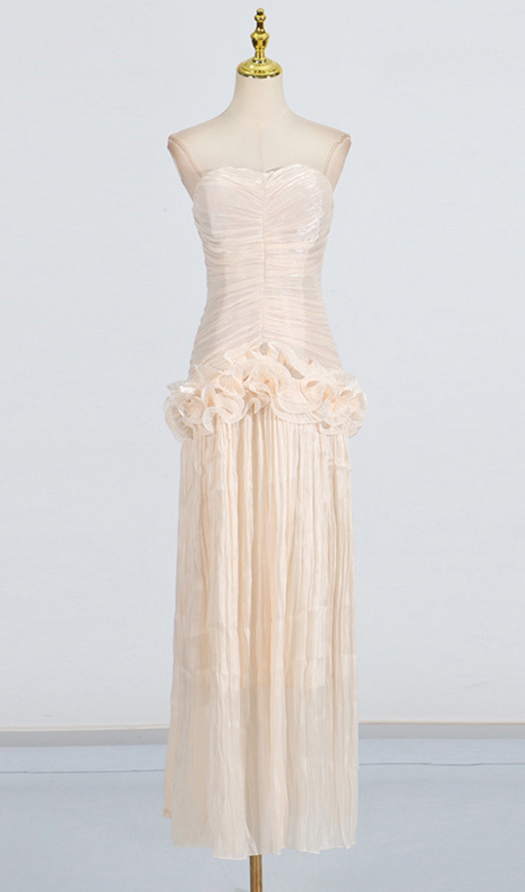 7d4a25d12576a20ab402d62e064fcb85.jpg Fashionslee Women Dayna Strapless Ruffle Maxi Dress