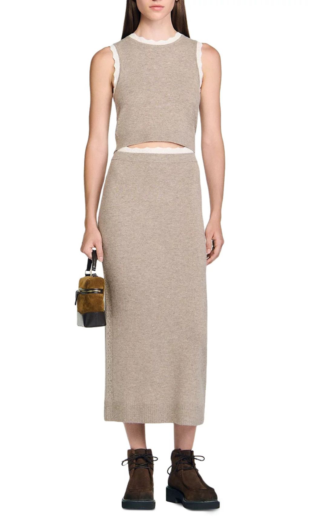 7d4a663ea975901e0ad59699487f4640.jpg Fashionslee Women Two Tone Midi Skirt