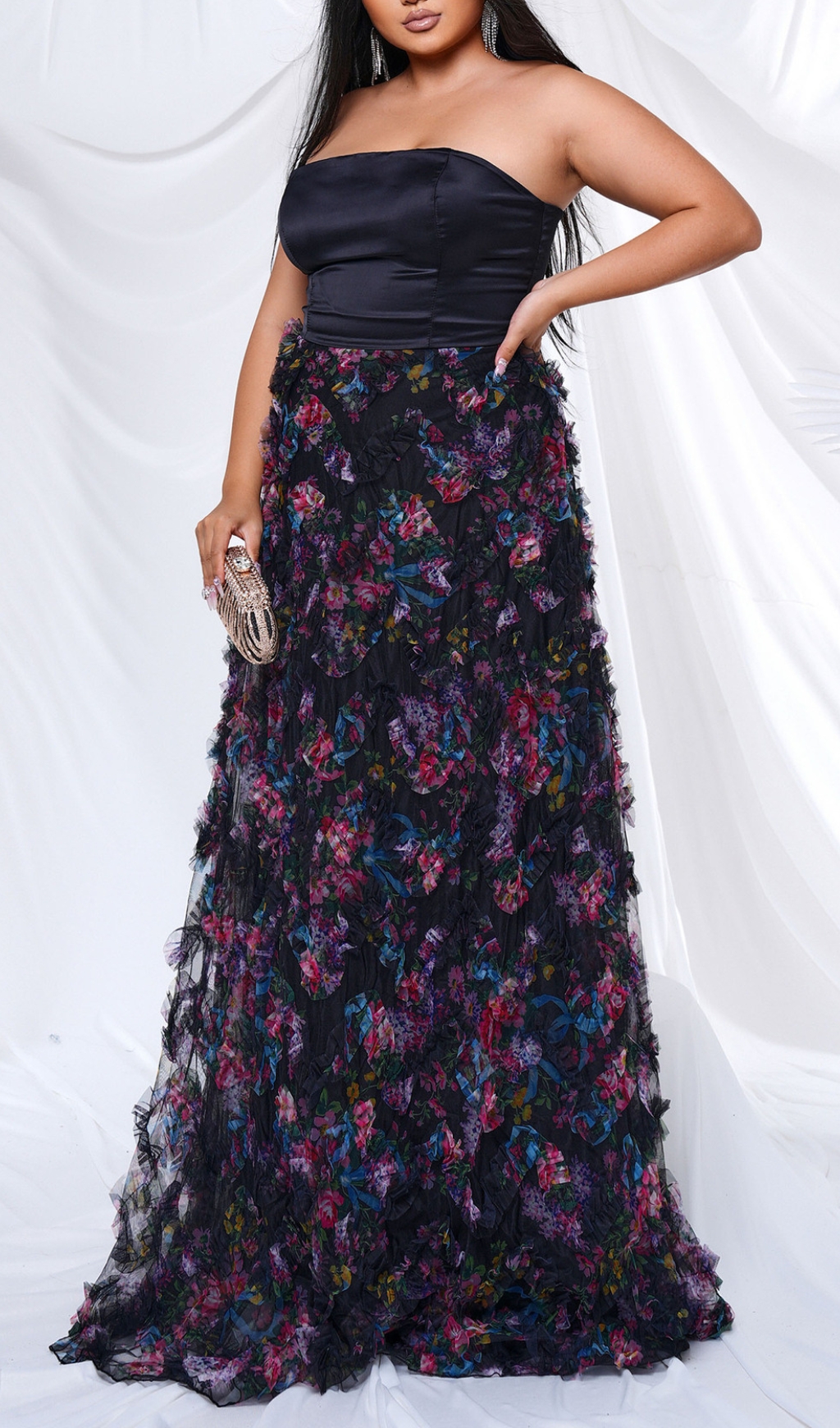 7d577c1b9c04b8a7ce56f1737cf74332.jpg Fashionslee Women Belinay Black Strapless Plus Size Maxi Dress