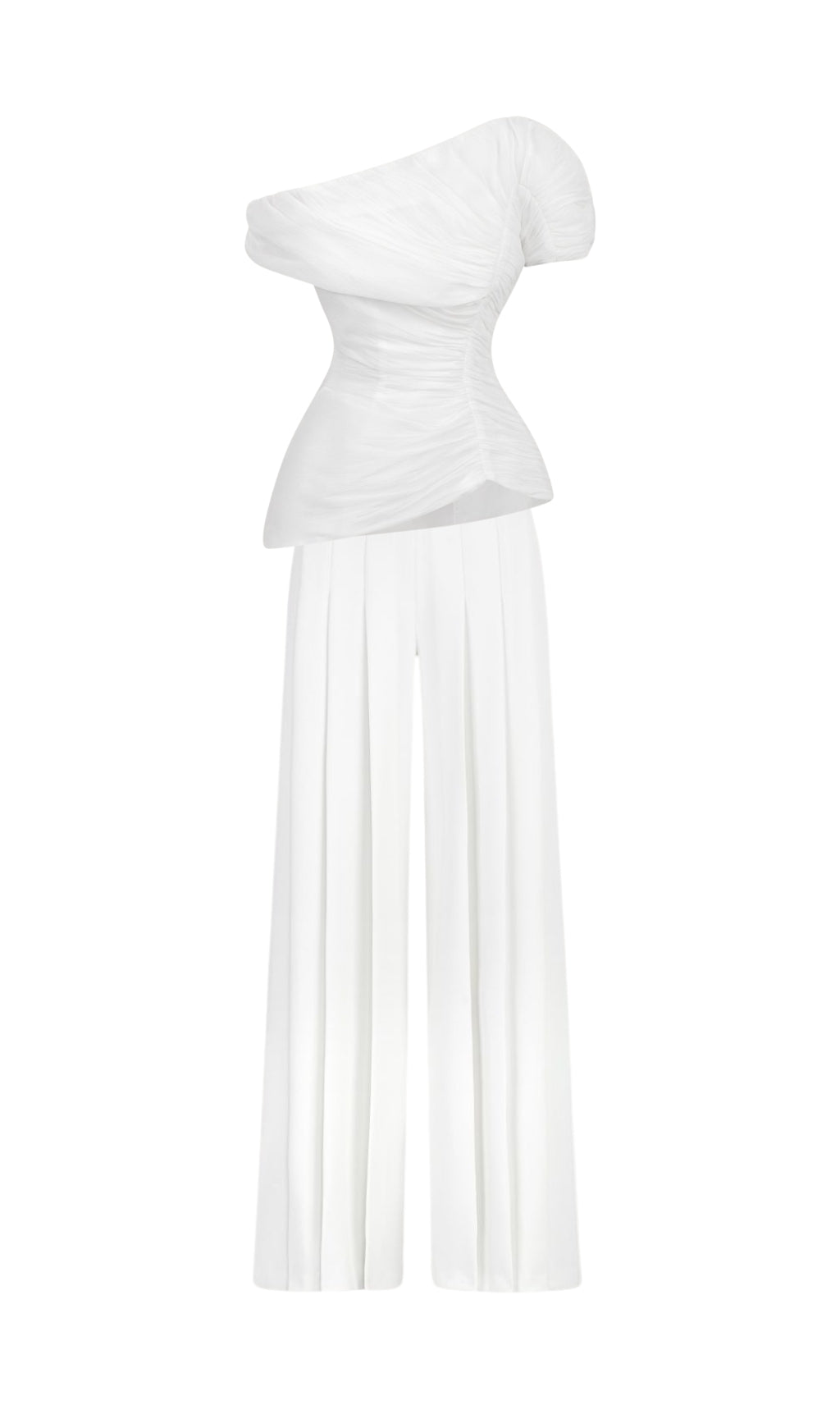 7d5dabc91f75642cd159f8ab58eb6bf7.jpeg Fashionslee Women Aviva White Feather Pleated Two-Piece Suit