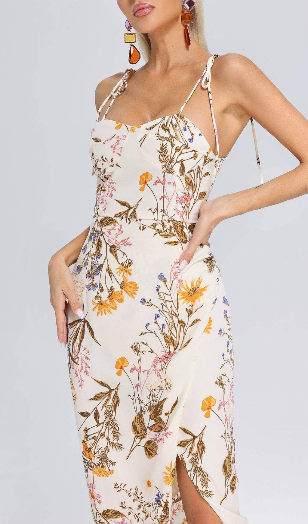 ANALÍA VIRAL FLORAL MIDI DRESS - OWNCI ANALÍA VIRAL FLORAL MIDI DRESS - OWNCI