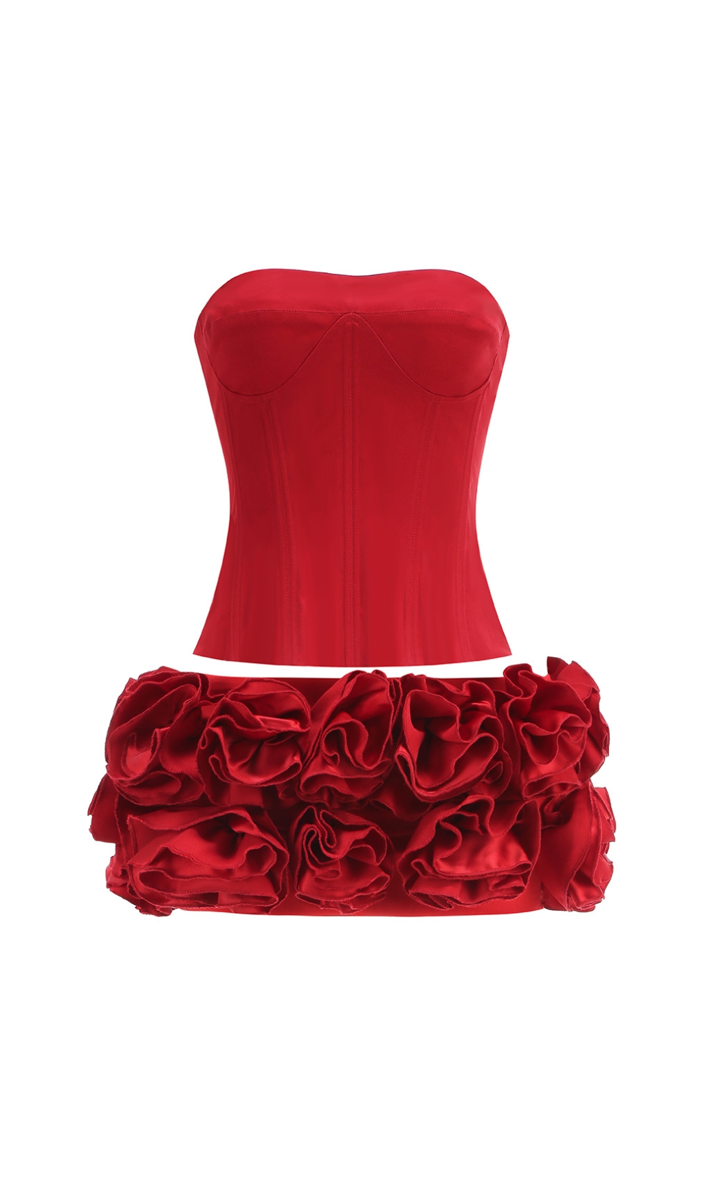 7d666f6e227dec6e19025041055aab09.jpg Fashionslee Women Clegg Red Corset Flower Two-Piece Set