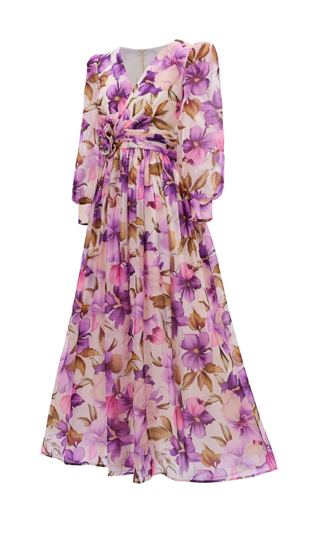 7dc8467c3e7e616305782b0b406171a1.jpg Fashionslee Women Ferial Purple Floral Printed Long Sleeve Maxi Dress