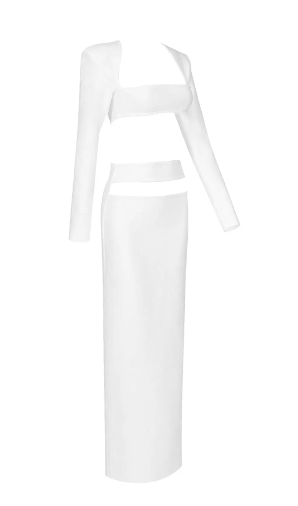7dcb8ba15ec0dcab02427c9997b118bf.jpeg Fashionslee Women White Two Pieces Bandage Set