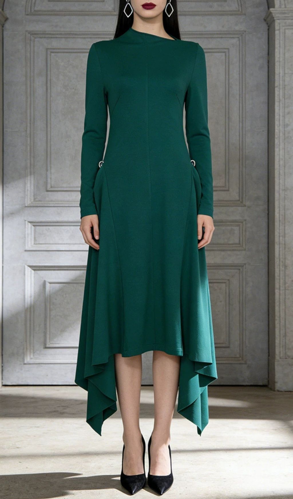Fashionslee Women Johnna Long Sleeve Midi Dress
