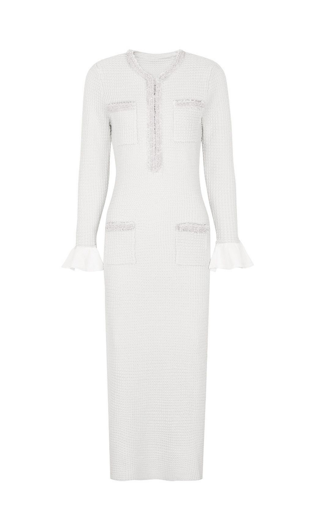 Fashionslee Women Katy Knit Long Sleeve Midi Dress