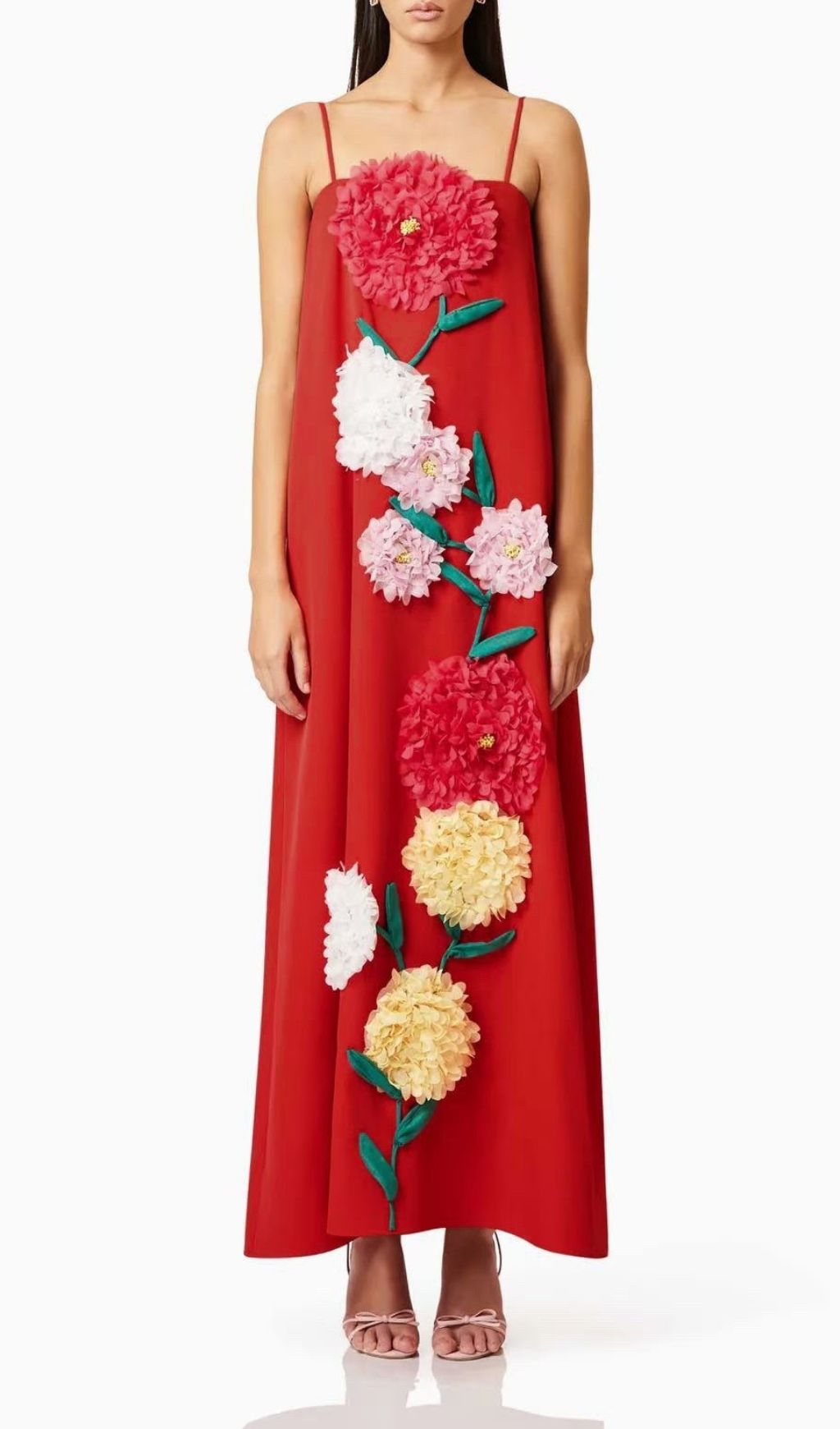 7e30c0f0d494b1119488c101eeab2f02.jpg Fashionslee Women Erica Red Strappy Flower Maxi Dress