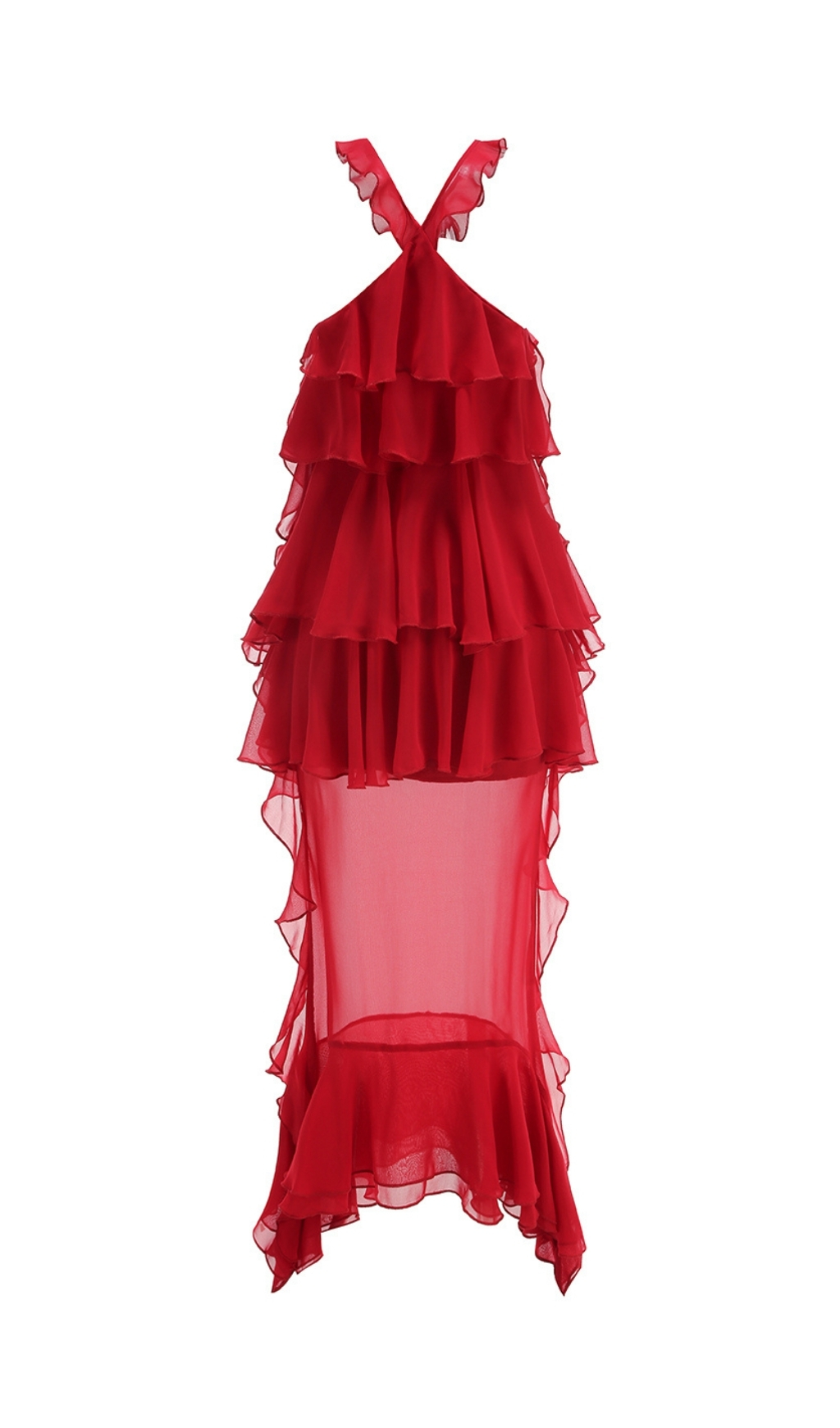 7e4d8f62ea803446d04444b9e5542a9b.jpg Fashionslee Women Eleri Red Flower Ruffle Maxi Dress