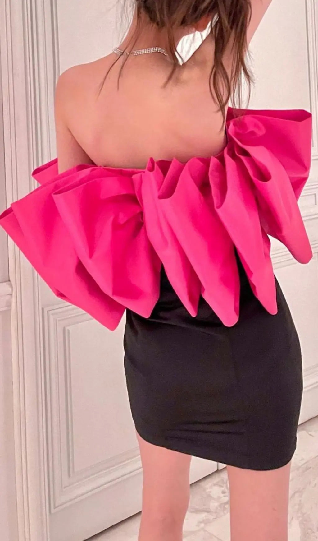 Fashionslee Women Sexy Bowknot Strapless Mini Dress