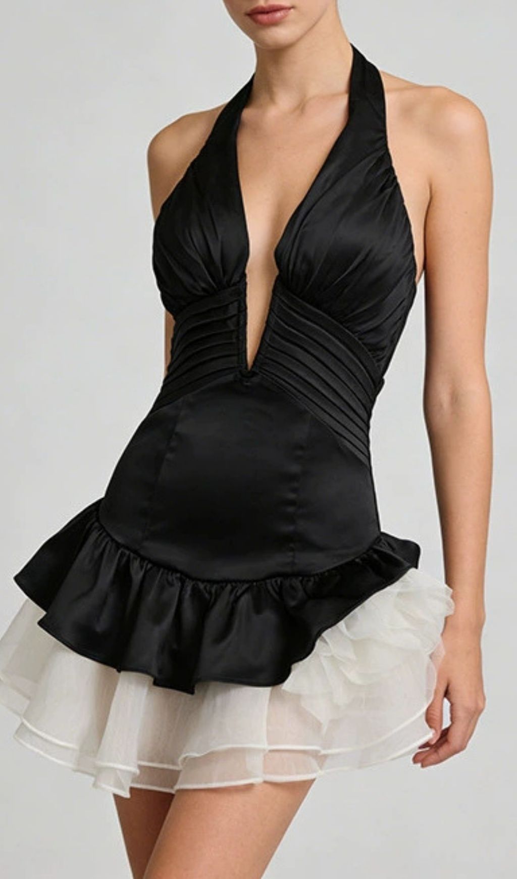 Fashionslee Women Keren Halter Flower Mini Dress