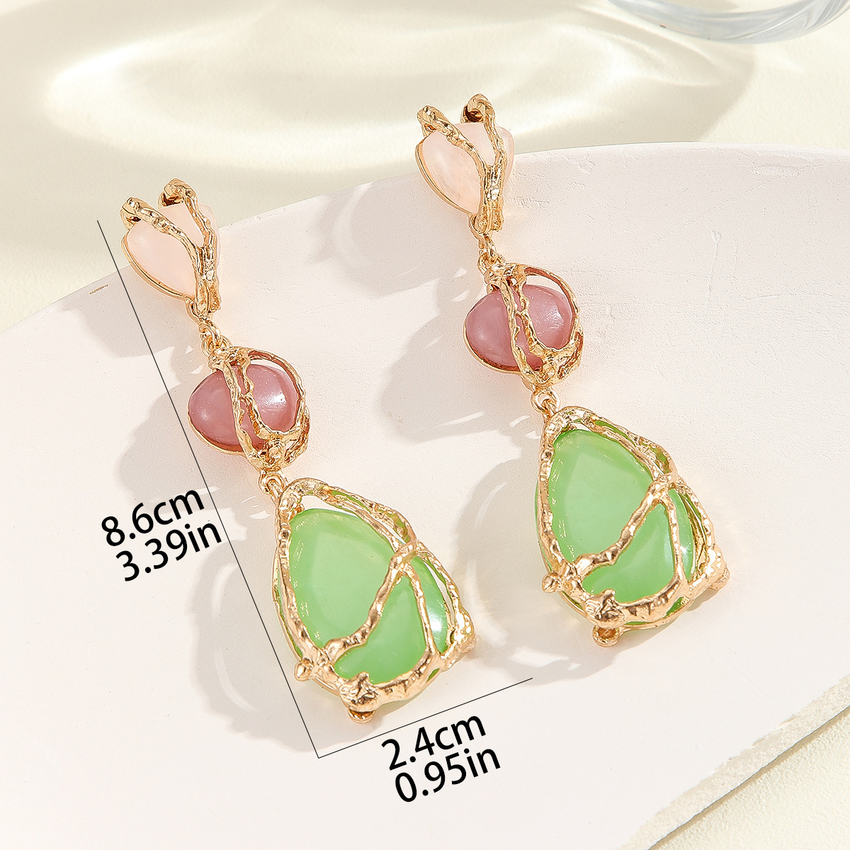 VIRAL CYRILLA DROP EARRINGS IN GOLD - OWNCI