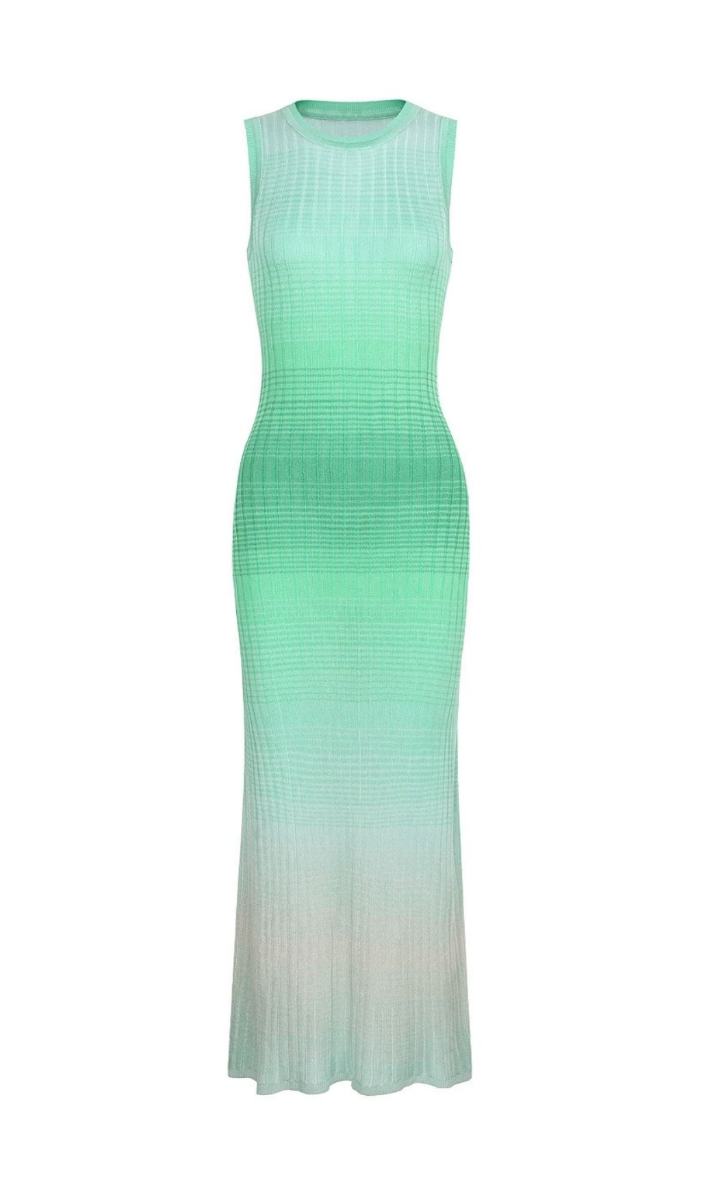 Fashionslee Women Tie-Dye Knitted Maxi Dress In Green