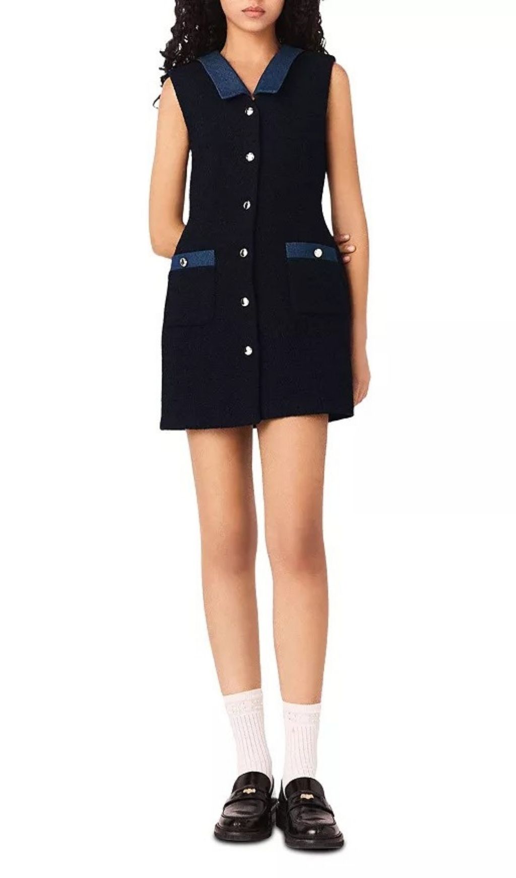 7ef780002da9f04a9fb970c017825b2d.jpg Fashionslee Women Sleeveless Dress with Denim Details