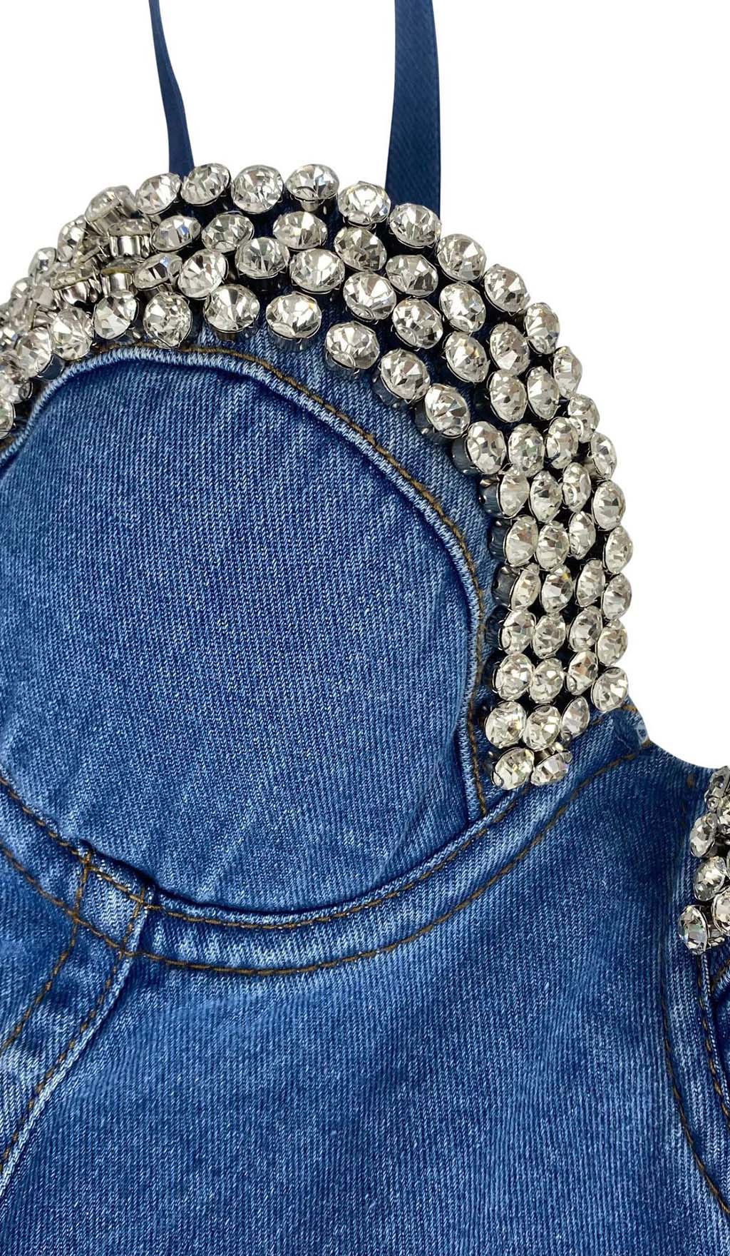 7f18923909d1df1f0acb9808f8bc0aac.jpeg Fashionslee Women Rhinestone Backless Cropped Top In Navy Blue