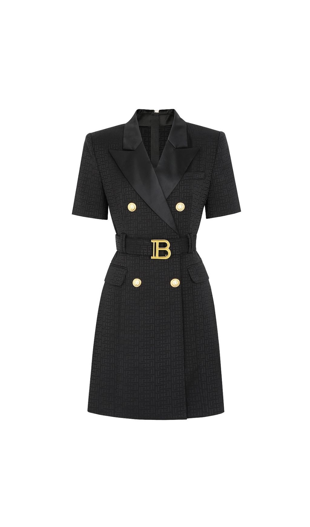 Fashionslee Women Kimba Black Short Sleeve Mini Dress With Belt