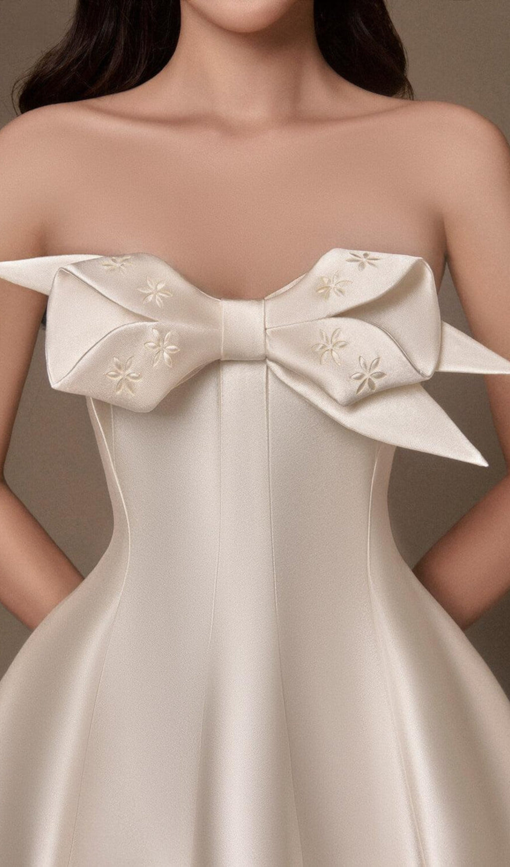 TRENDING FLARED HEART NECK TAFFETA DRESS - OWNCI TRENDING FLARED HEART NECK TAFFETA DRESS - OWNCI