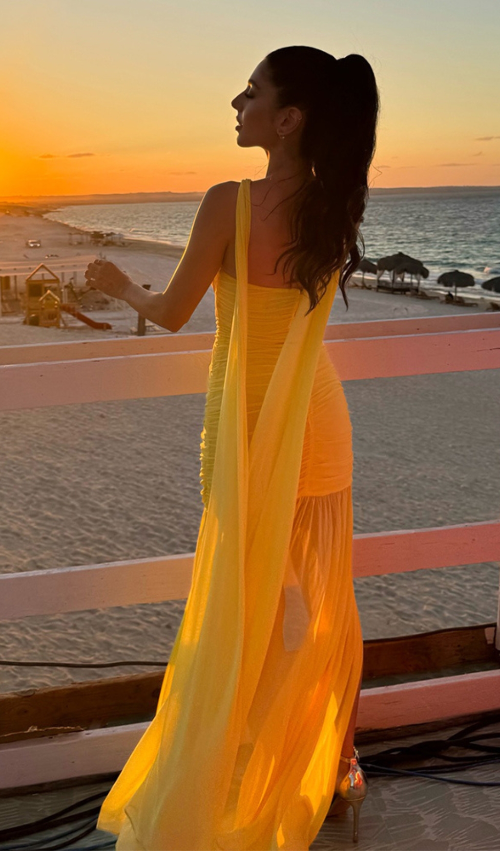 Fashionslee Women Bryony Yellow Halter Ruched Maxi Dress