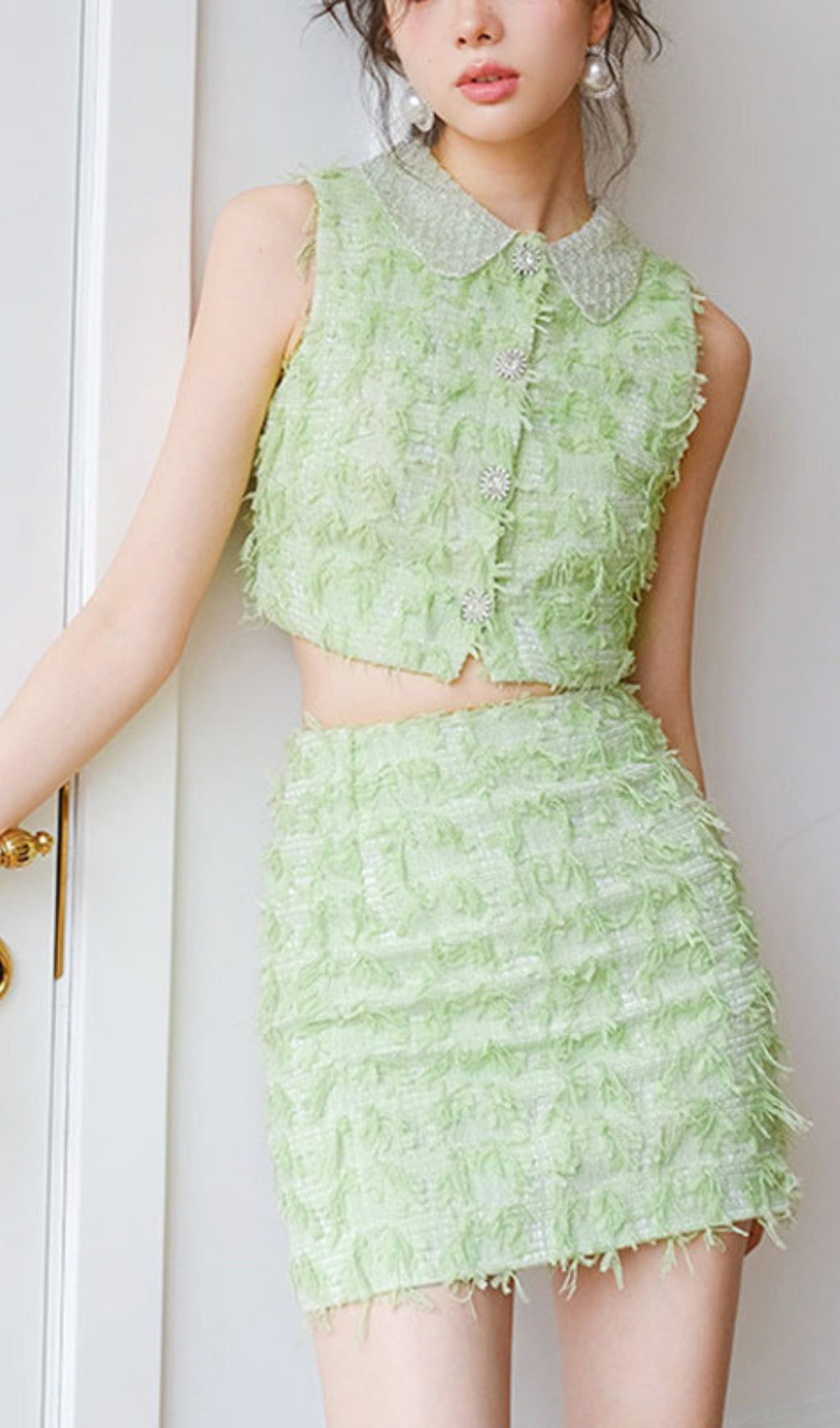 TRENDING RAW EDGE CROP TOP & SKIRT SET - OWNCI TRENDING RAW EDGE CROP TOP & SKIRT SET - OWNCI