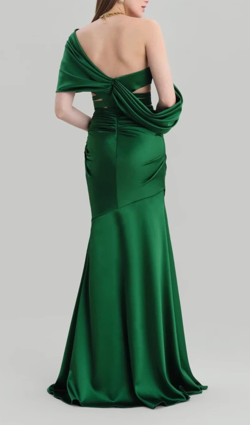 Fashionslee Women Chesna Green Heart Bandage Maxi Dress