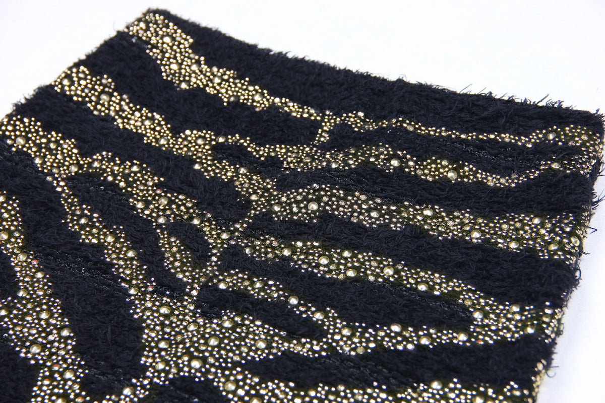 RHINESTONE VIRAL KNIT MIDI SKIRT - OWNCI