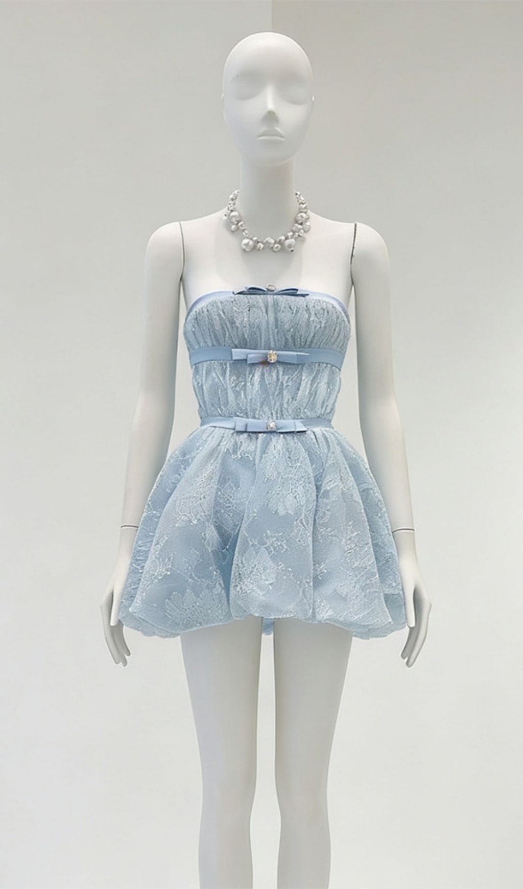 803fcb6c80107347c8f71be07b9701b7.jpg Fashionslee Women Kamya Blue Strapless Lace Mini Dress