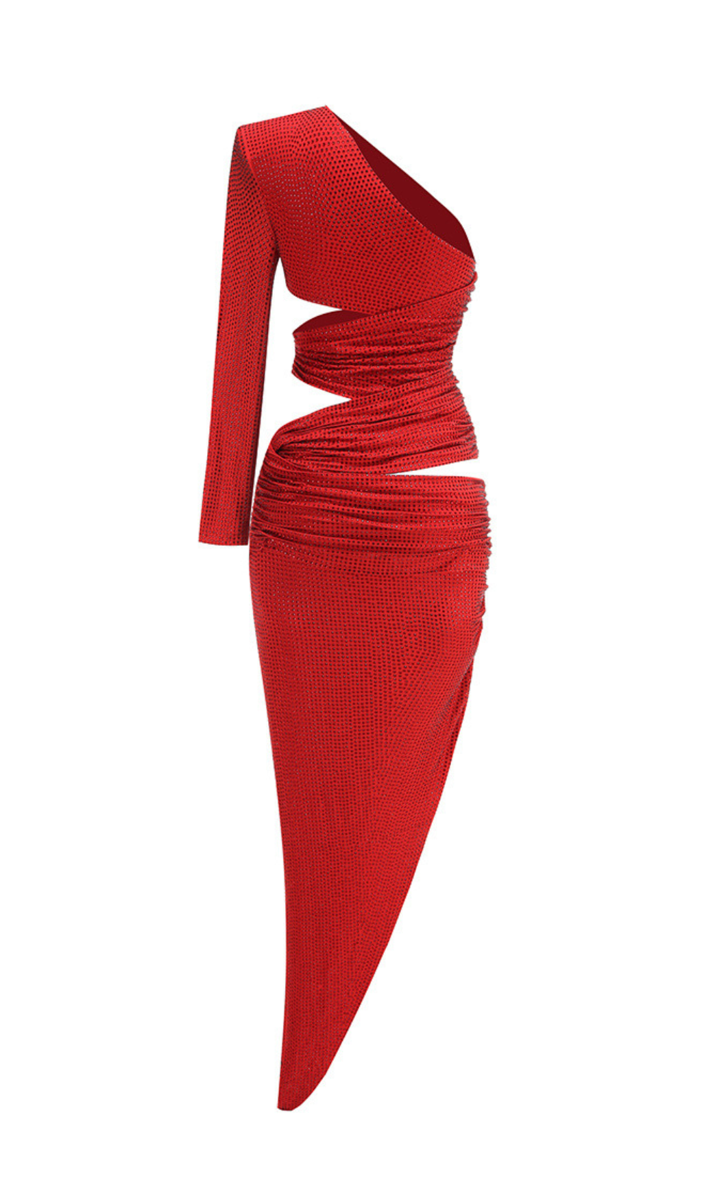 80bfc767cb399c64b7ed7cc114bb7a6a.png Fashionslee Women Gadar Red Diamante One-Shoulder Maxi Dress