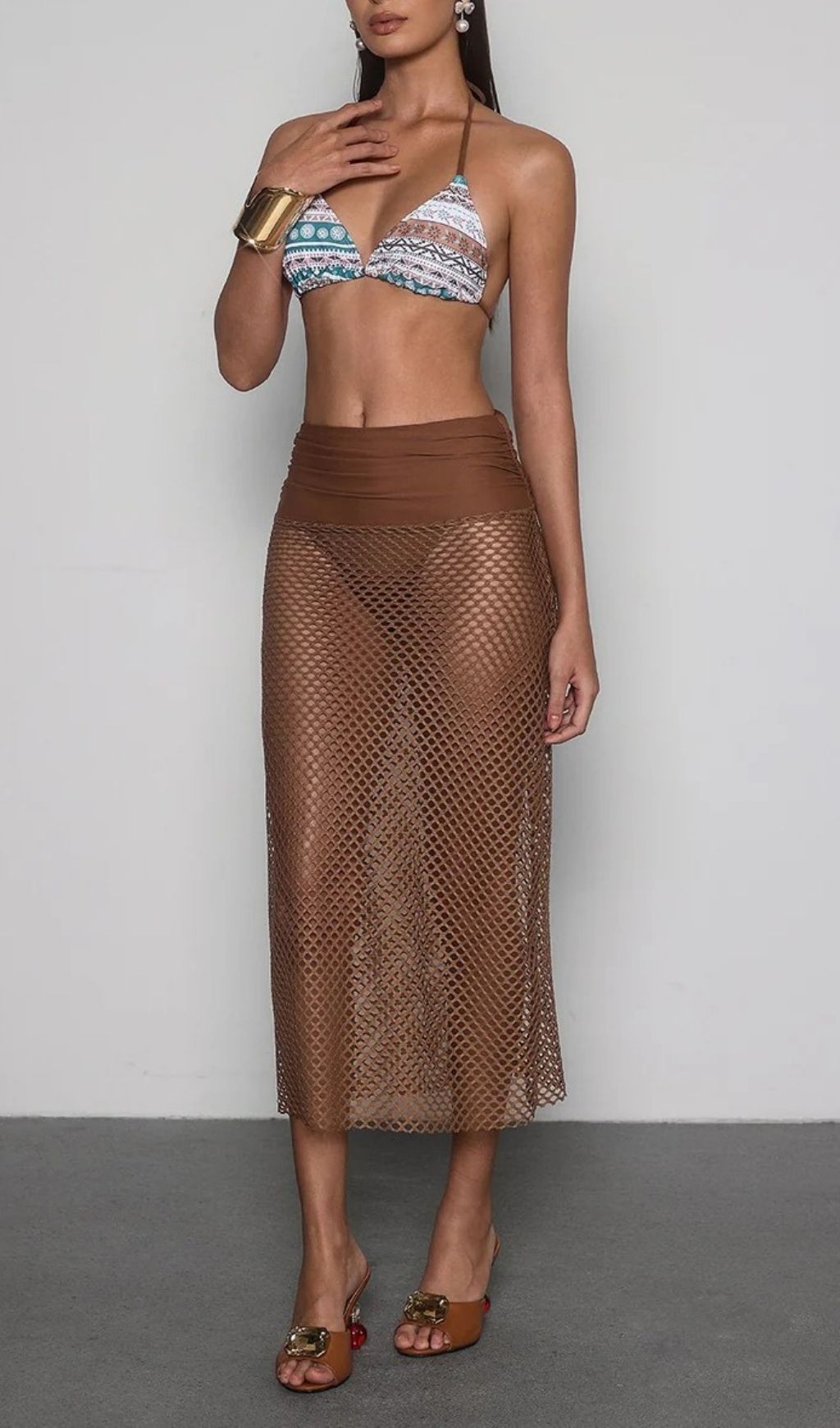 Fashionslee Women Tylith Printed Bikini Three Piece Set