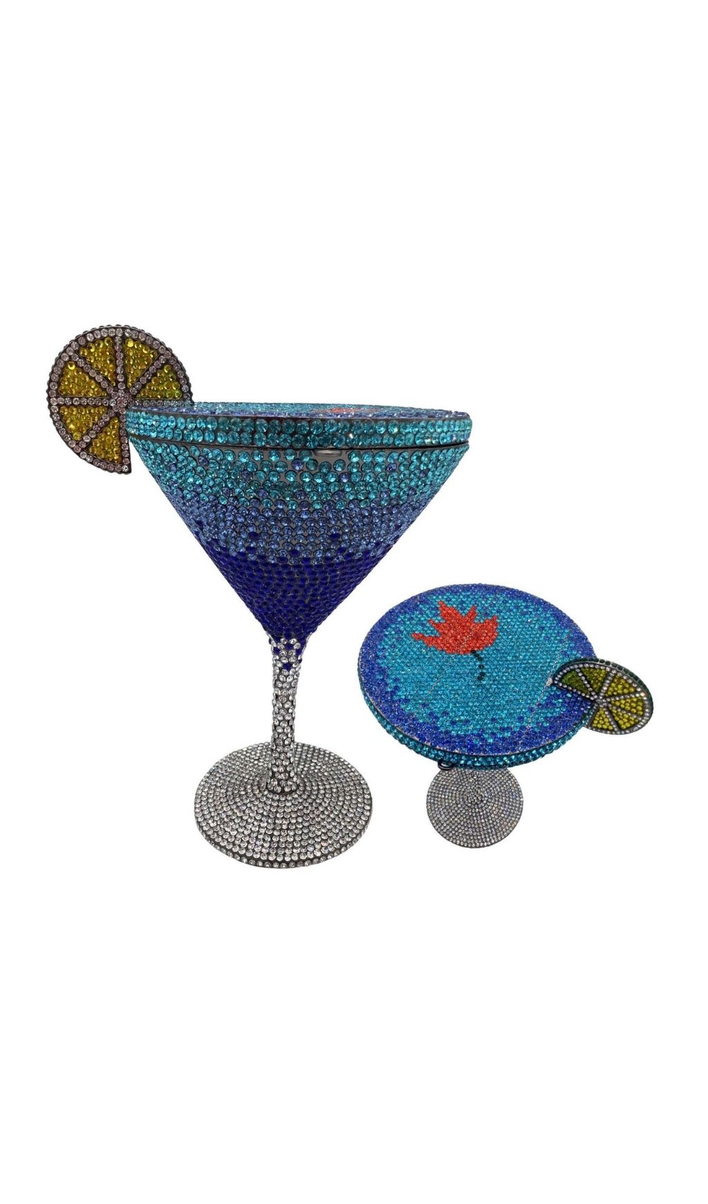 Fashionslee Women Garin Blue Rhinestone Goblet Bag