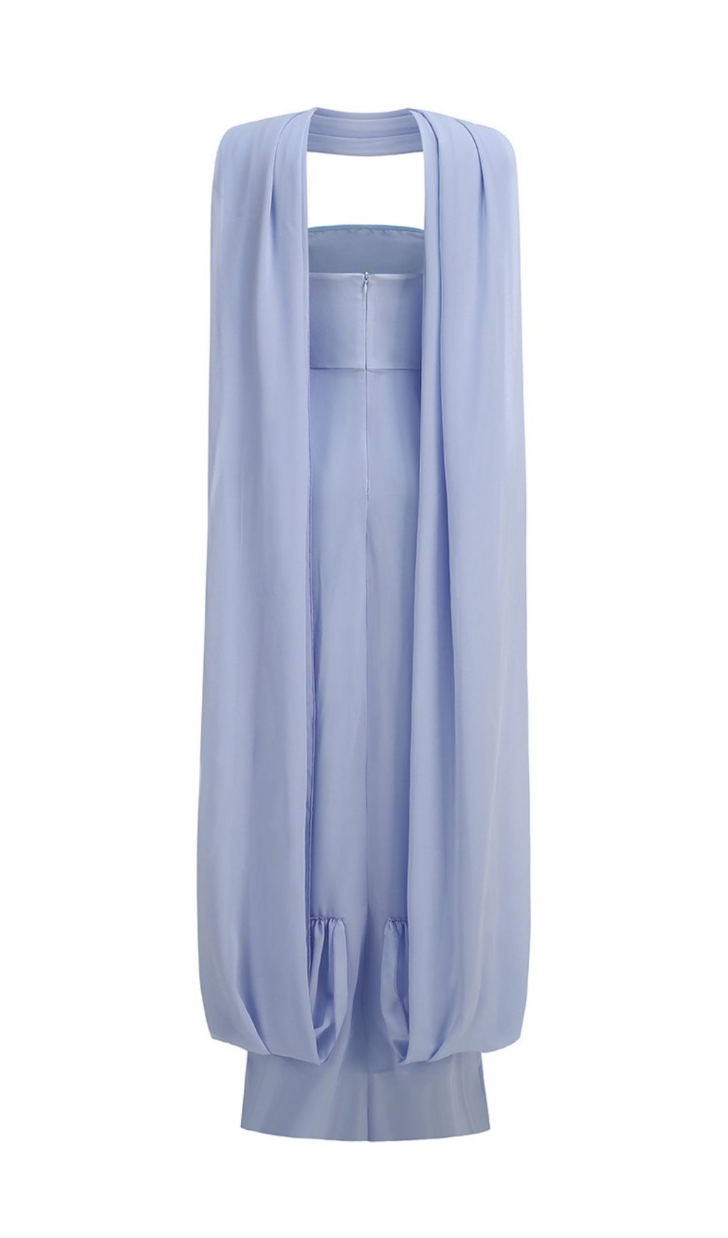 814ee13b184788bbb382a1002fc517ea.jpg Fashionslee Women Kayley Blue Strapless Pleated Maxi Dress With Shawl