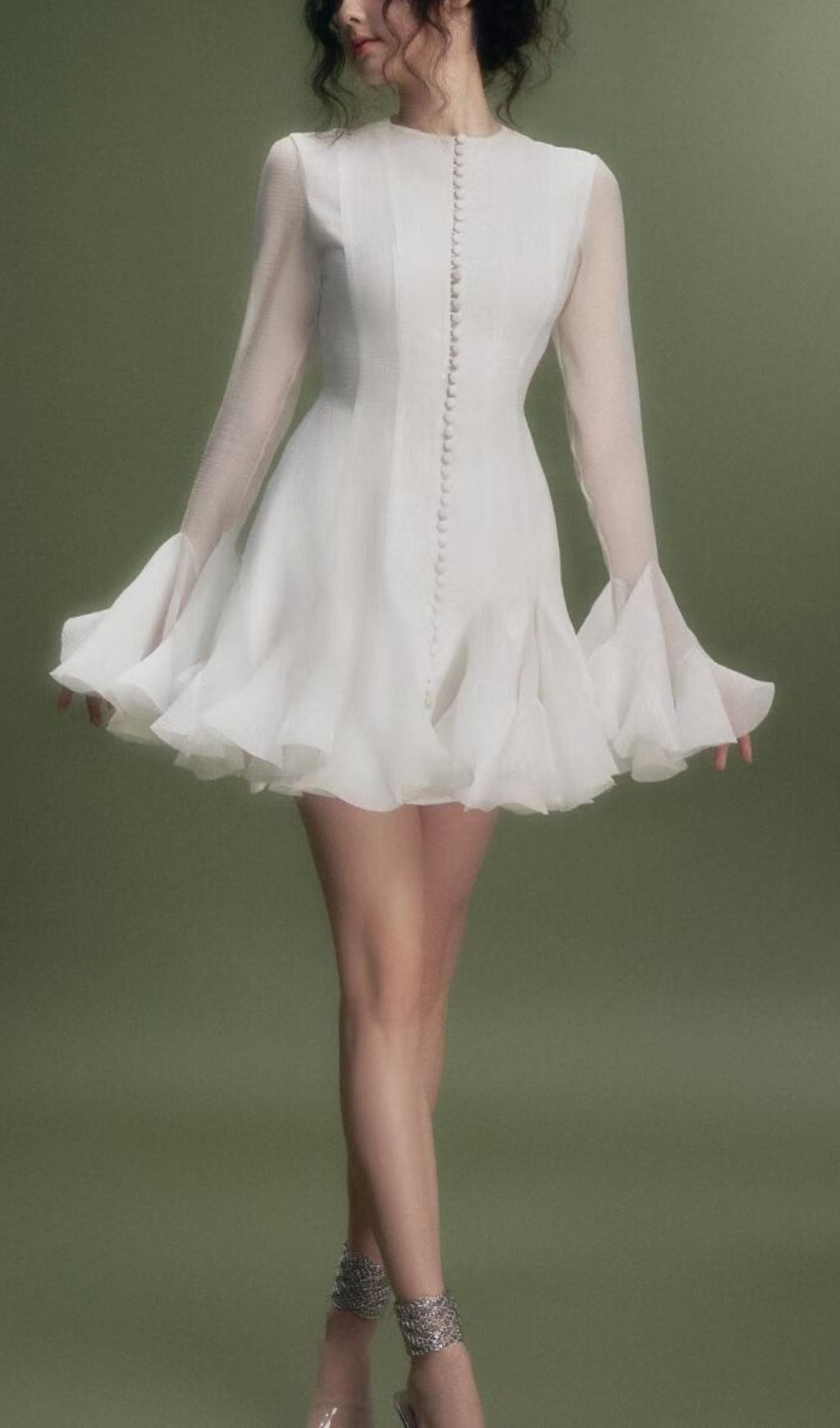 Fashionslee Women Bibiana Flared Long Sleeve Mini Dress