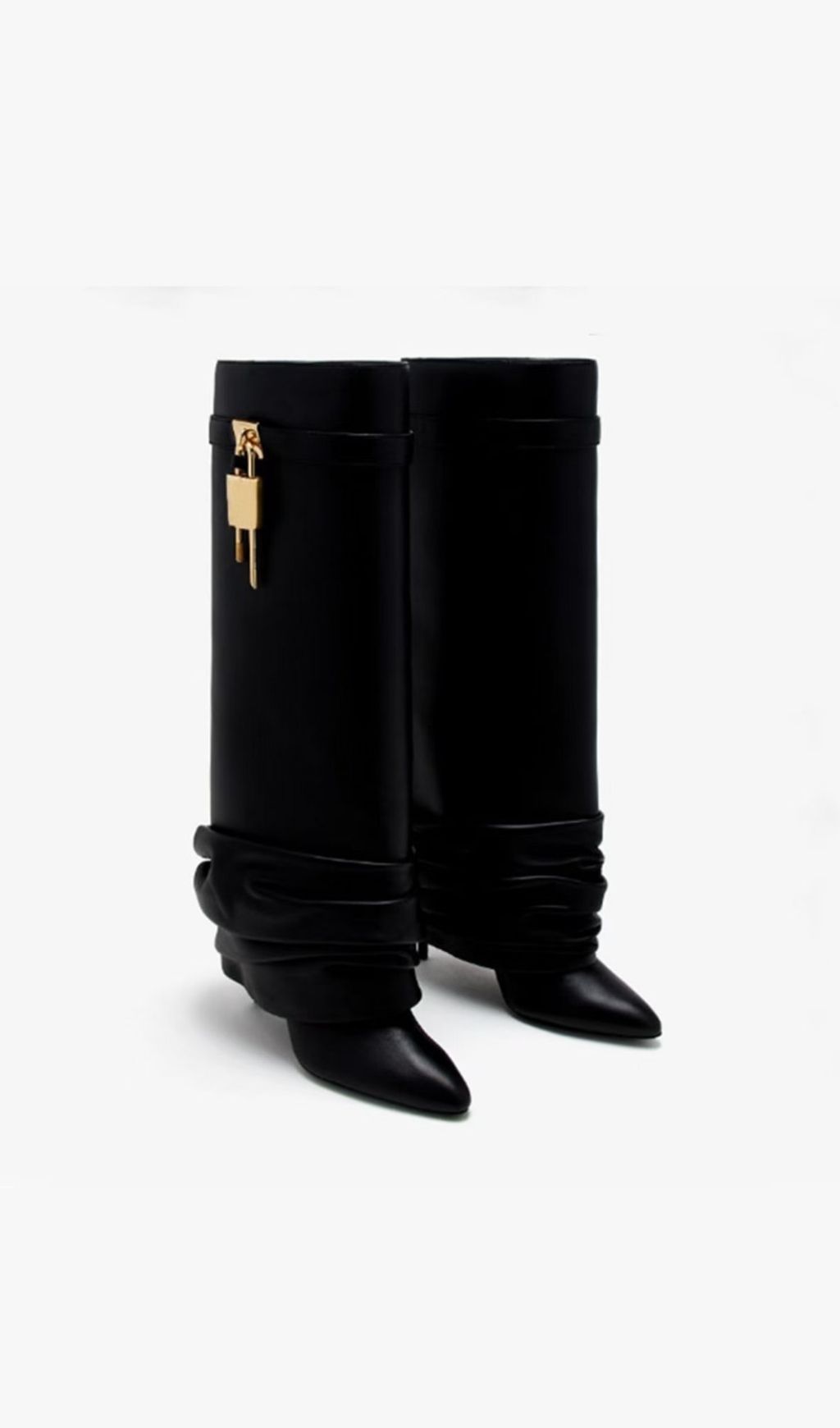 Fashionslee Women Kassidy Black Lock Boots
