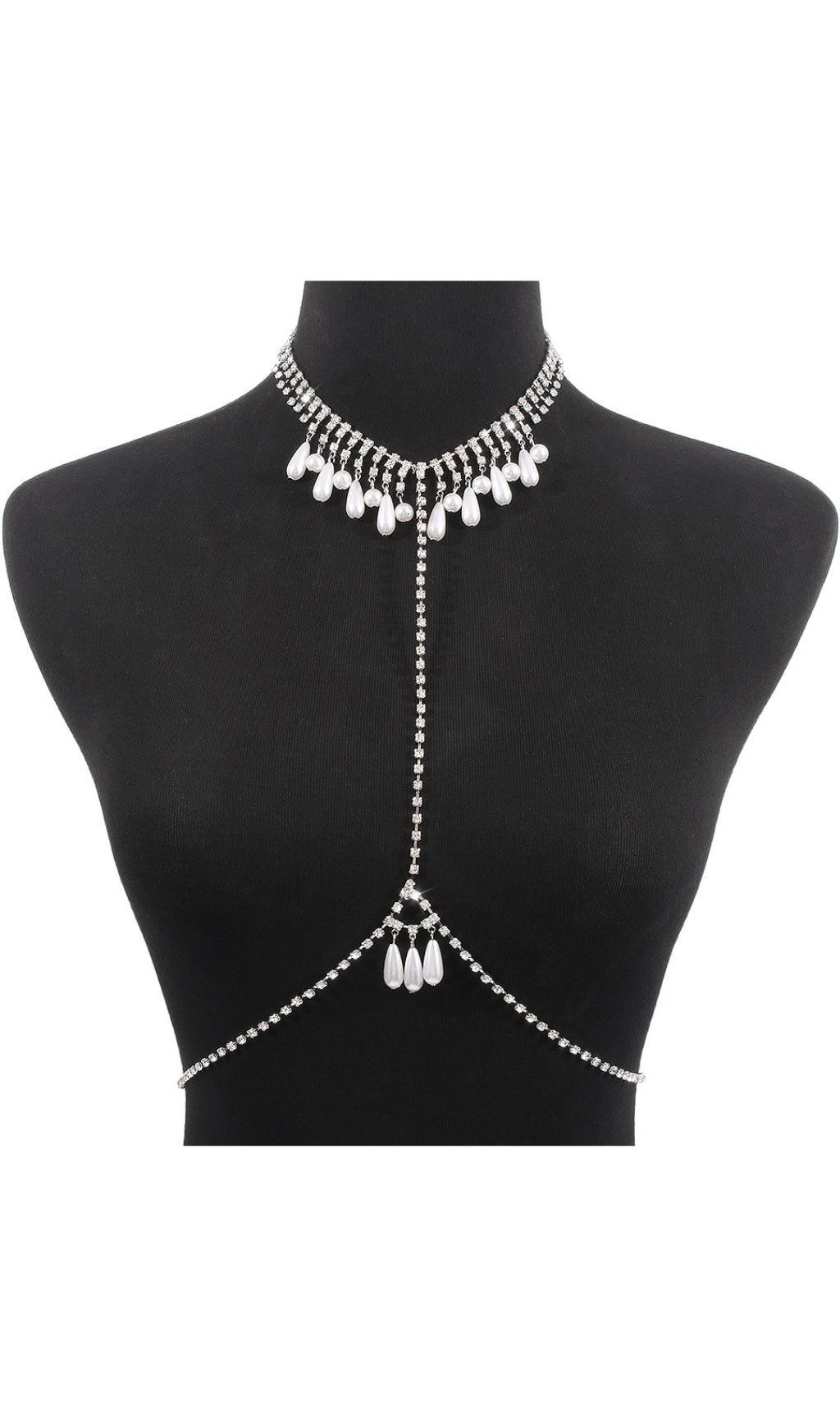 Fashionslee Women Pearl Didamond Body Chain