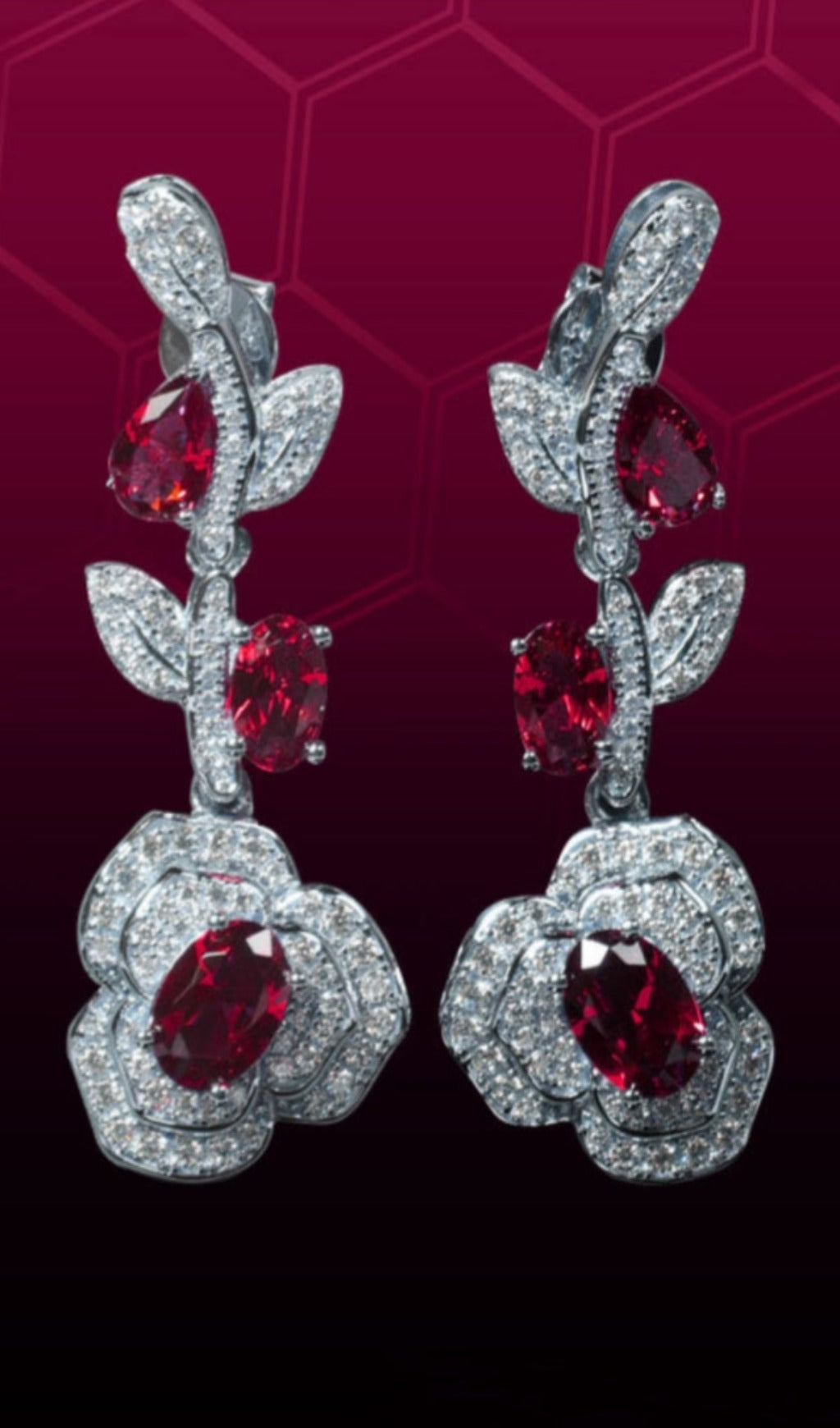 Fashionslee Women Crystal Flower Drop Earrings