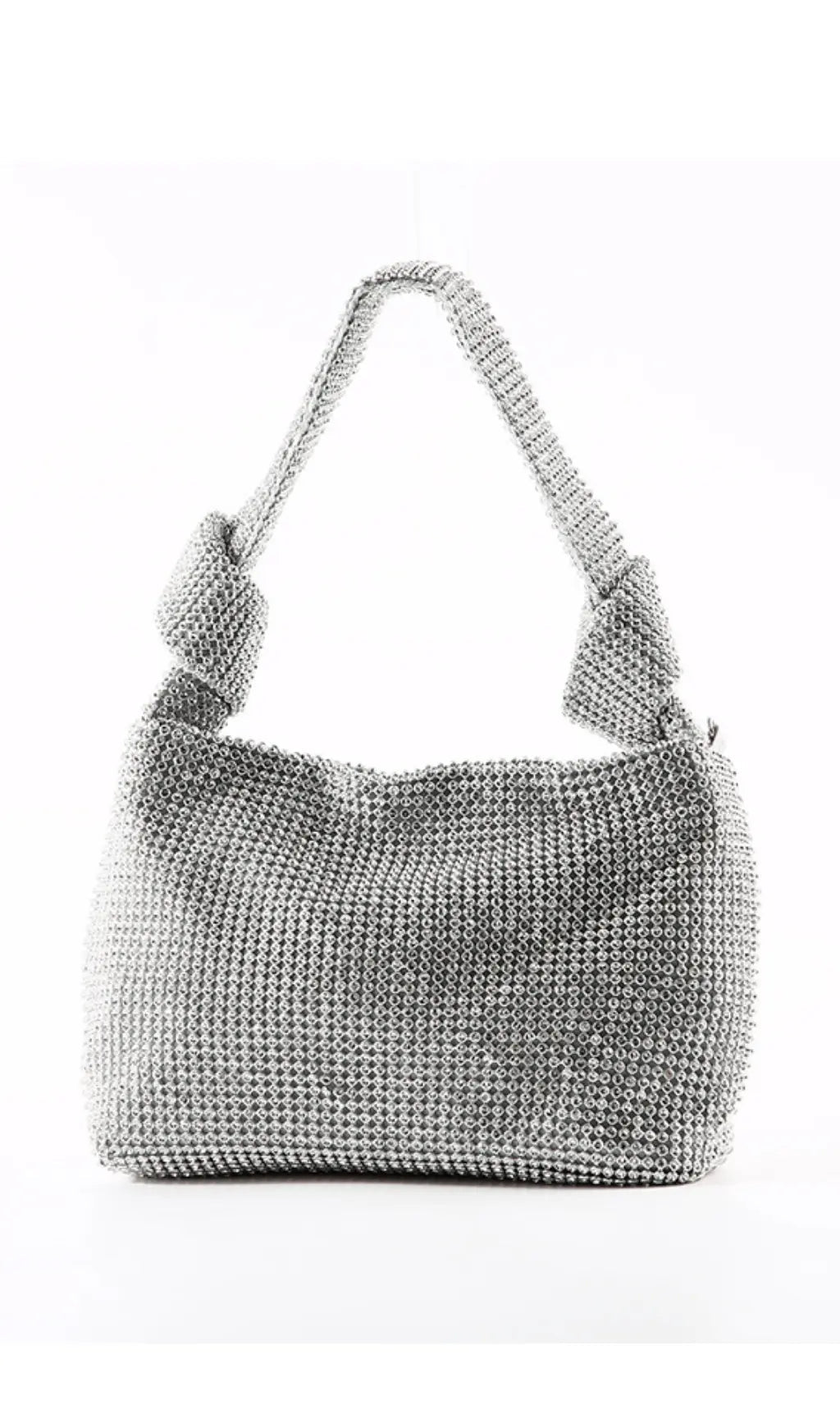 Fashionslee Women Crystal Handbag - Sliver