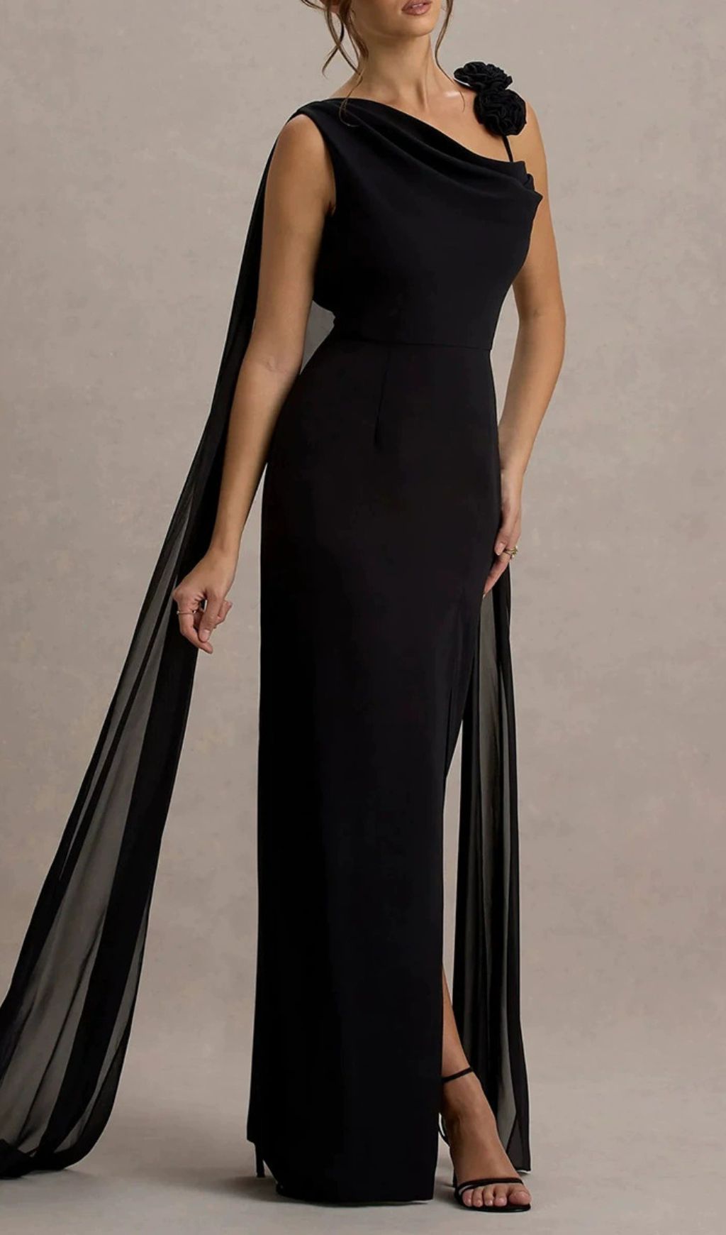 AESTHETIC BLACK FLOWER MESH MAXI DRESS - OWNCI AESTHETIC BLACK FLOWER MESH MAXI DRESS - OWNCI