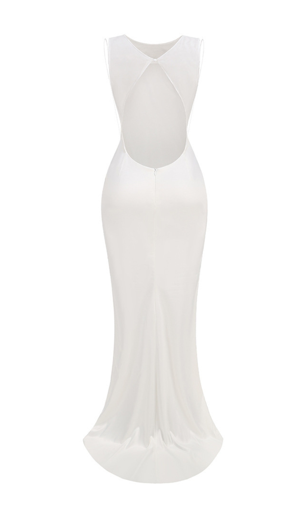 8249ae51ff222f5b121ebd3eba9cf876.jpg Fashionslee Women Bronia White Mesh Backless Wedding Dress