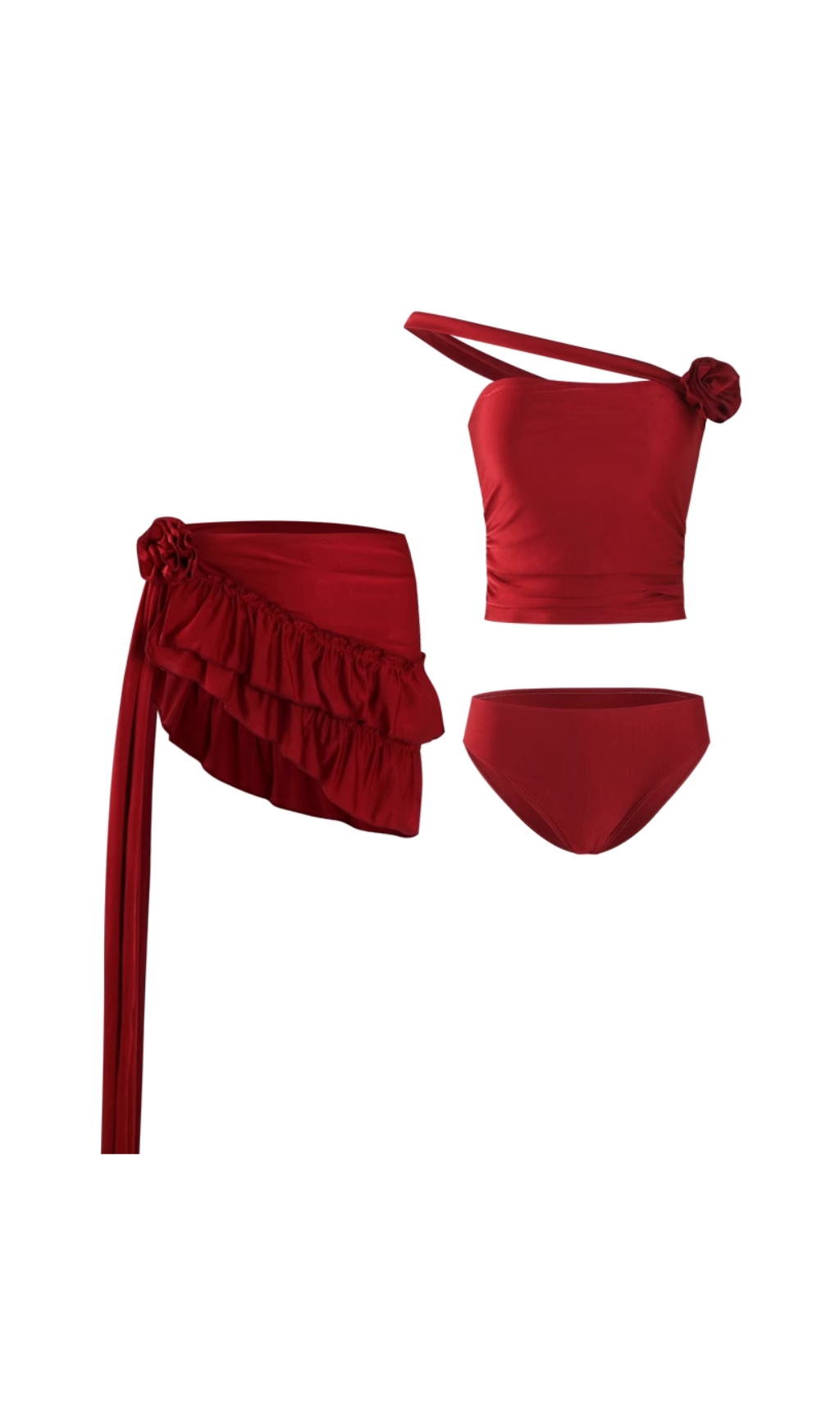 82ccc564e392594e0b22816b8448bc91.jpg Fashionslee Women Doga Red Flower Three-Piece Swimsuit
