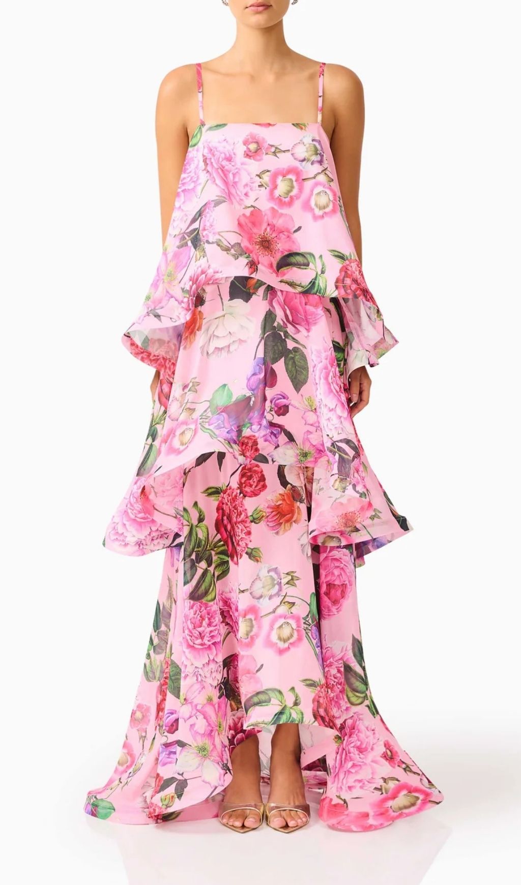 Fashionslee Women Lael Pink Floral Printed Maxi Dress