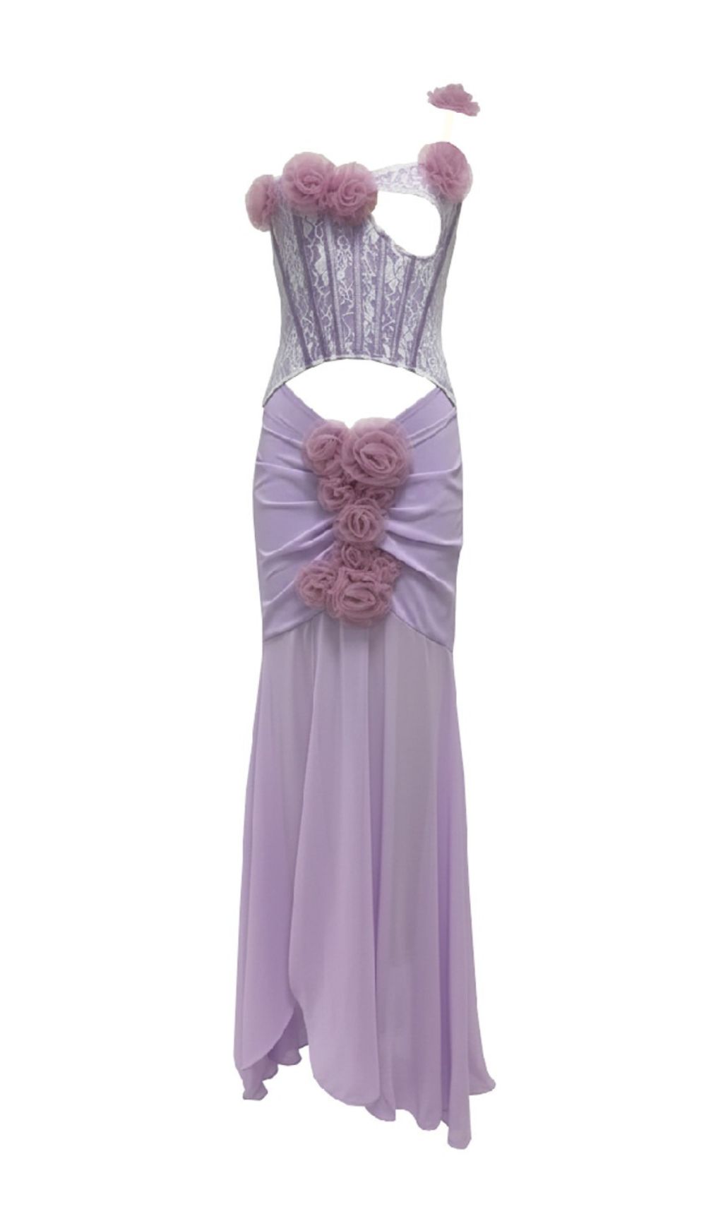 8356849f72ea759fcaf2f3cb464b2cf6.jpg Fashionslee Women Josephine Purple One Shoulder Floral Maxi Dress