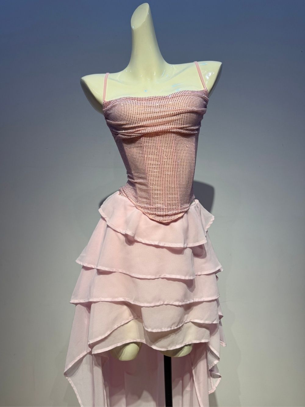 PINK AESTHETIC STRAPPY RUFFLE MAXI DRESS - OWNCI PINK AESTHETIC STRAPPY RUFFLE MAXI DRESS - OWNCI