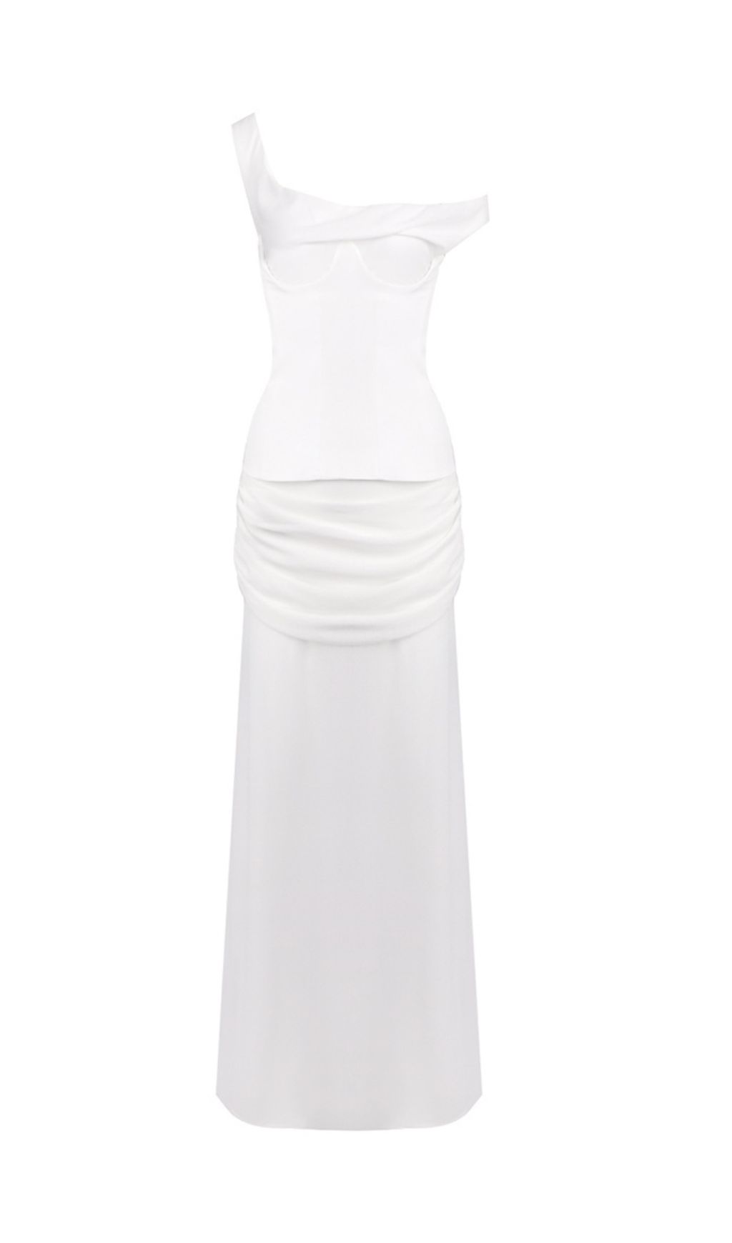 Fashionslee Women Istas White Corset Maxi Dress