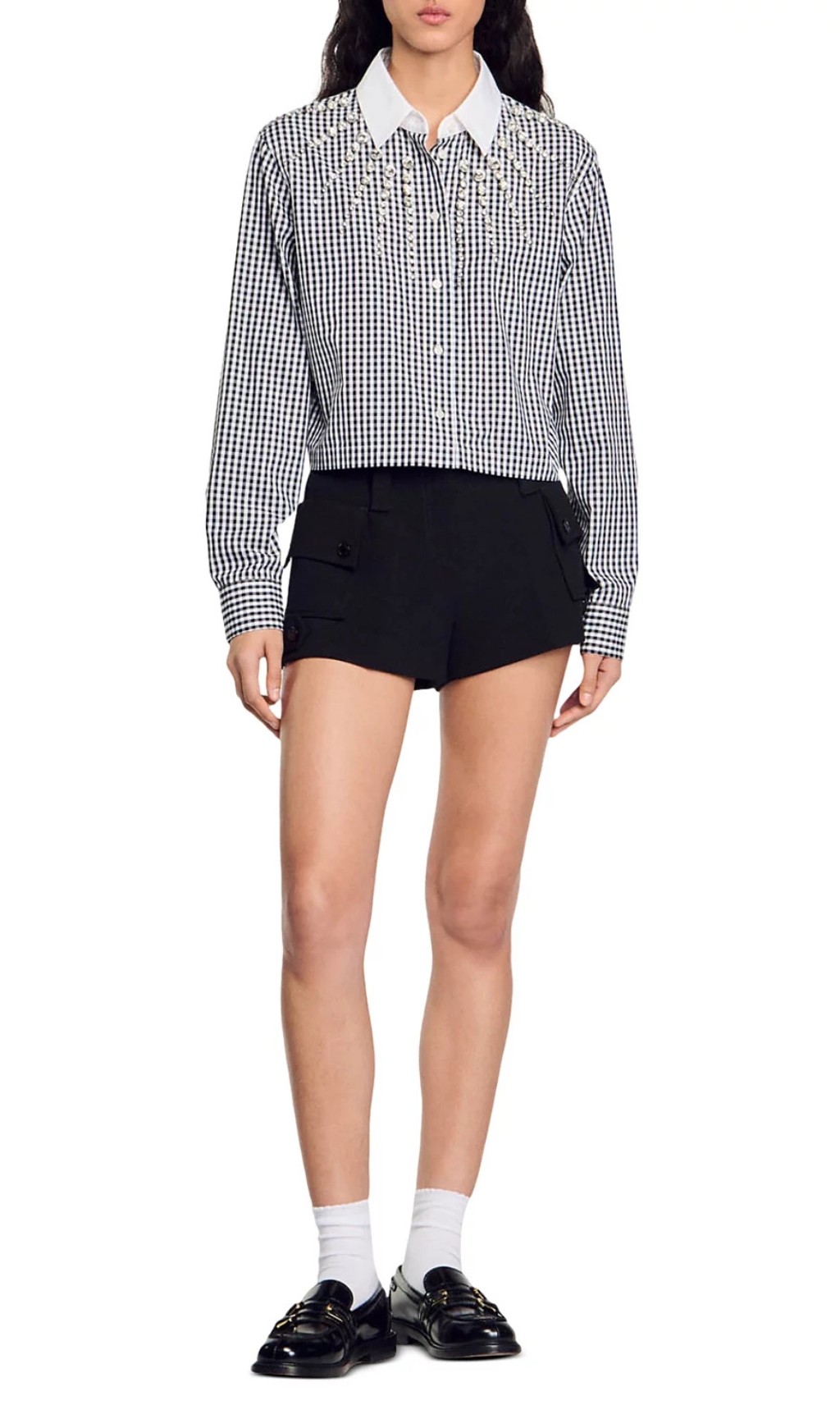 83b54098b97f53e24fbfa2664781b2fc.jpg Fashionslee Women Rockfall Gingham Embellished Shirt